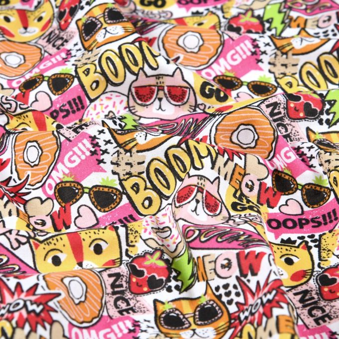 Tissu coton Motif chats