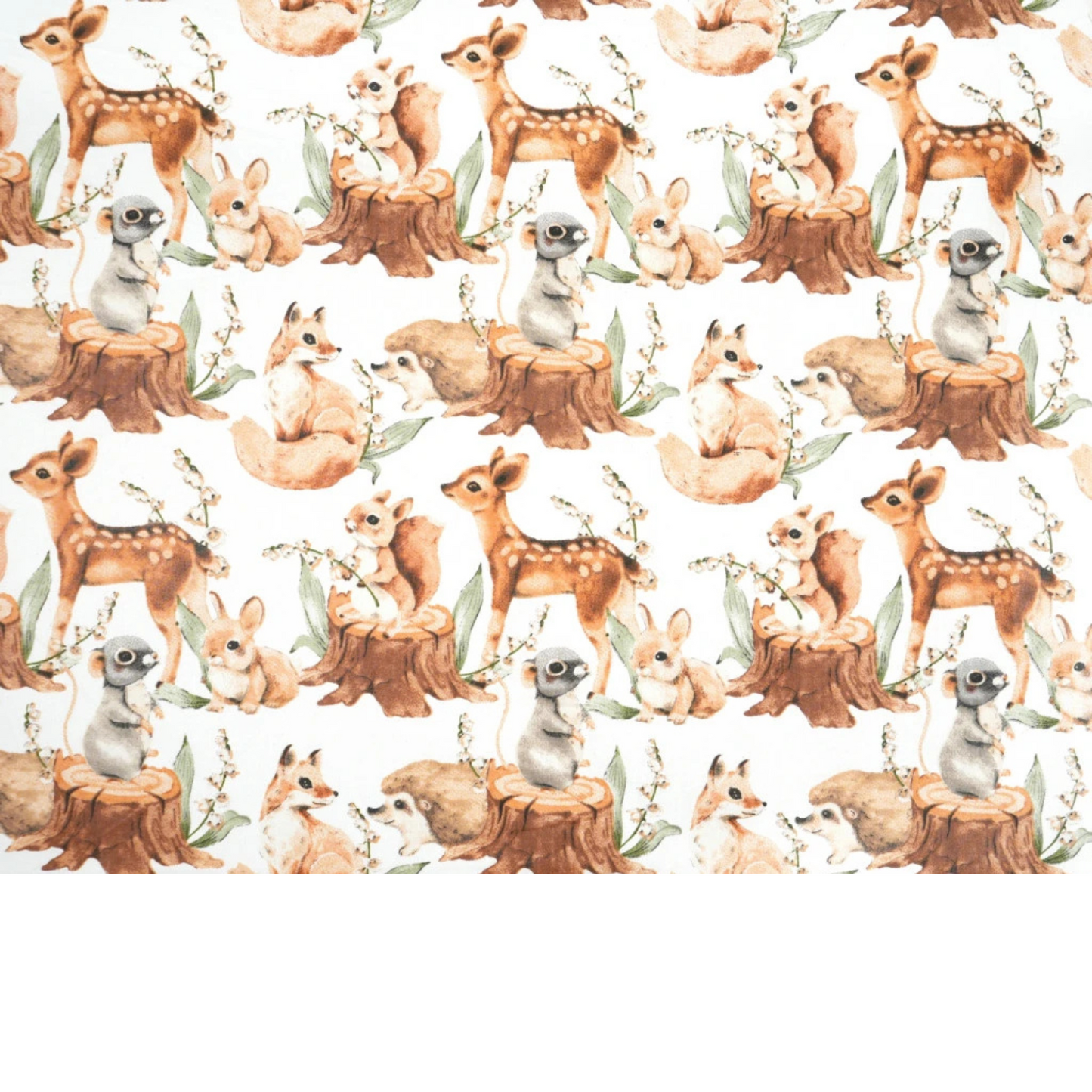 Tissu coton Motif animaux de la forêt