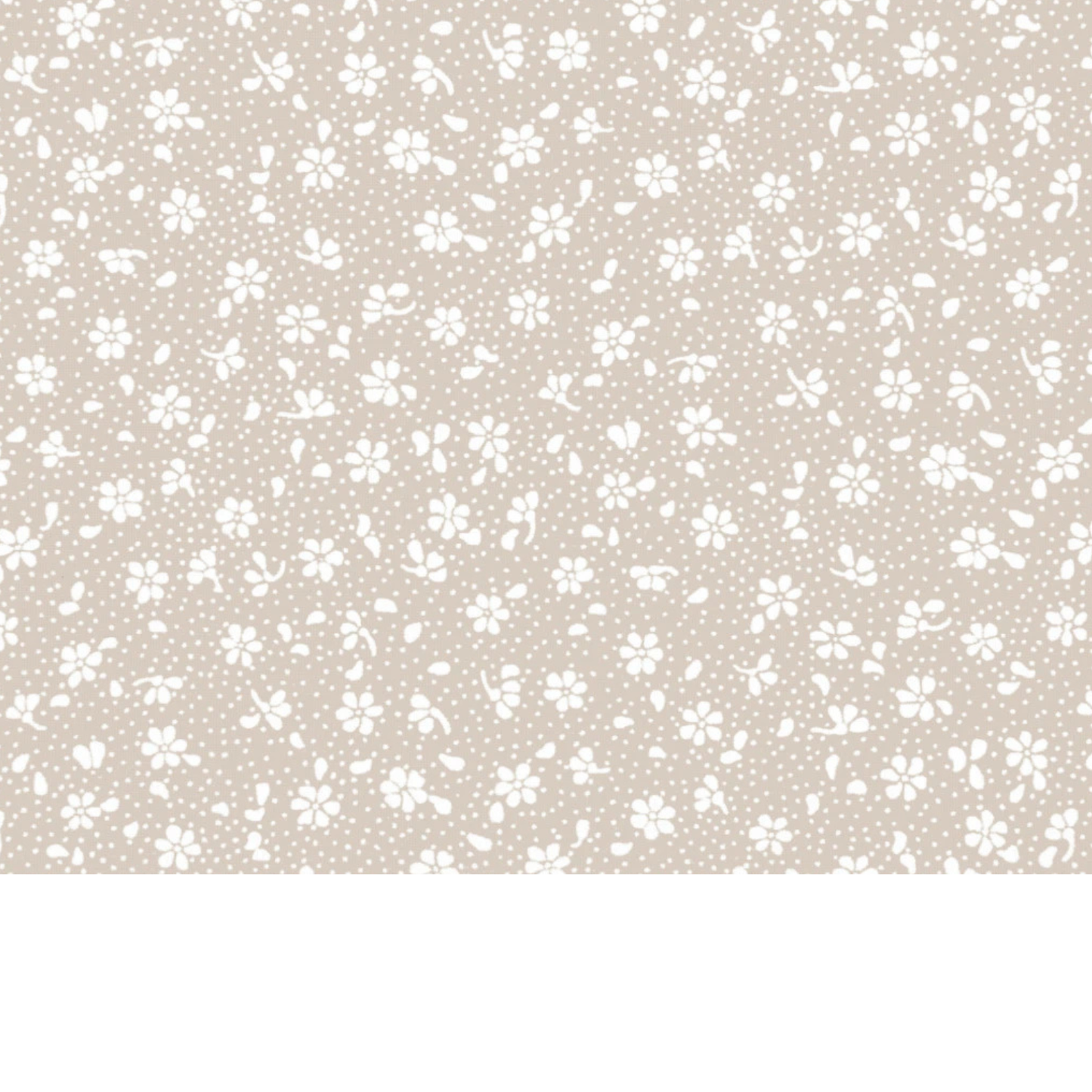 Coupon de Tissu coton Motif fleurs beige - 40cm x 50cm
