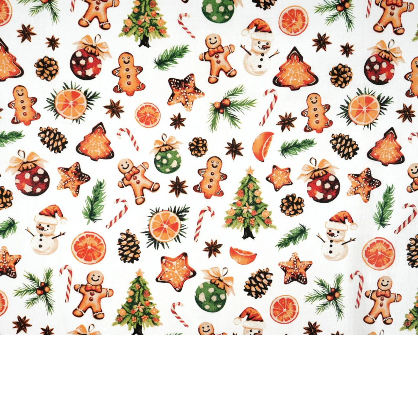 Baumwollstoff mit Weihnachtsmuster