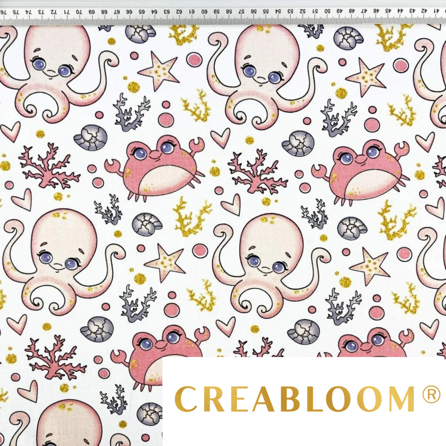 Tissu Coton Motif Poulpes