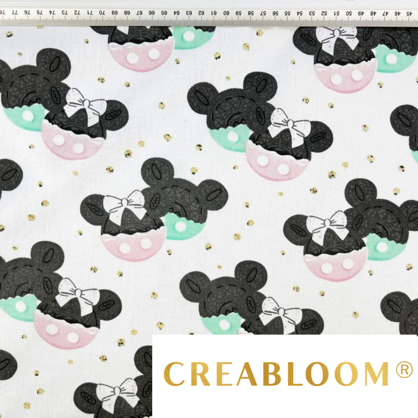 Tissu Coton Motif Biscuits Tête De Souris