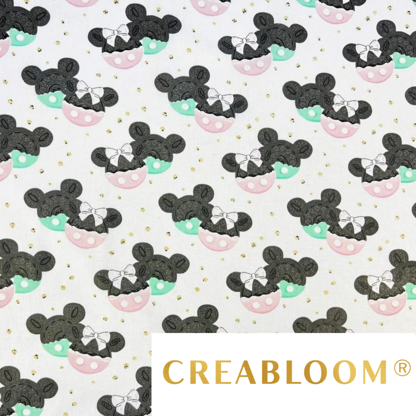 Tissu Coton Motif Biscuits Tête De Souris