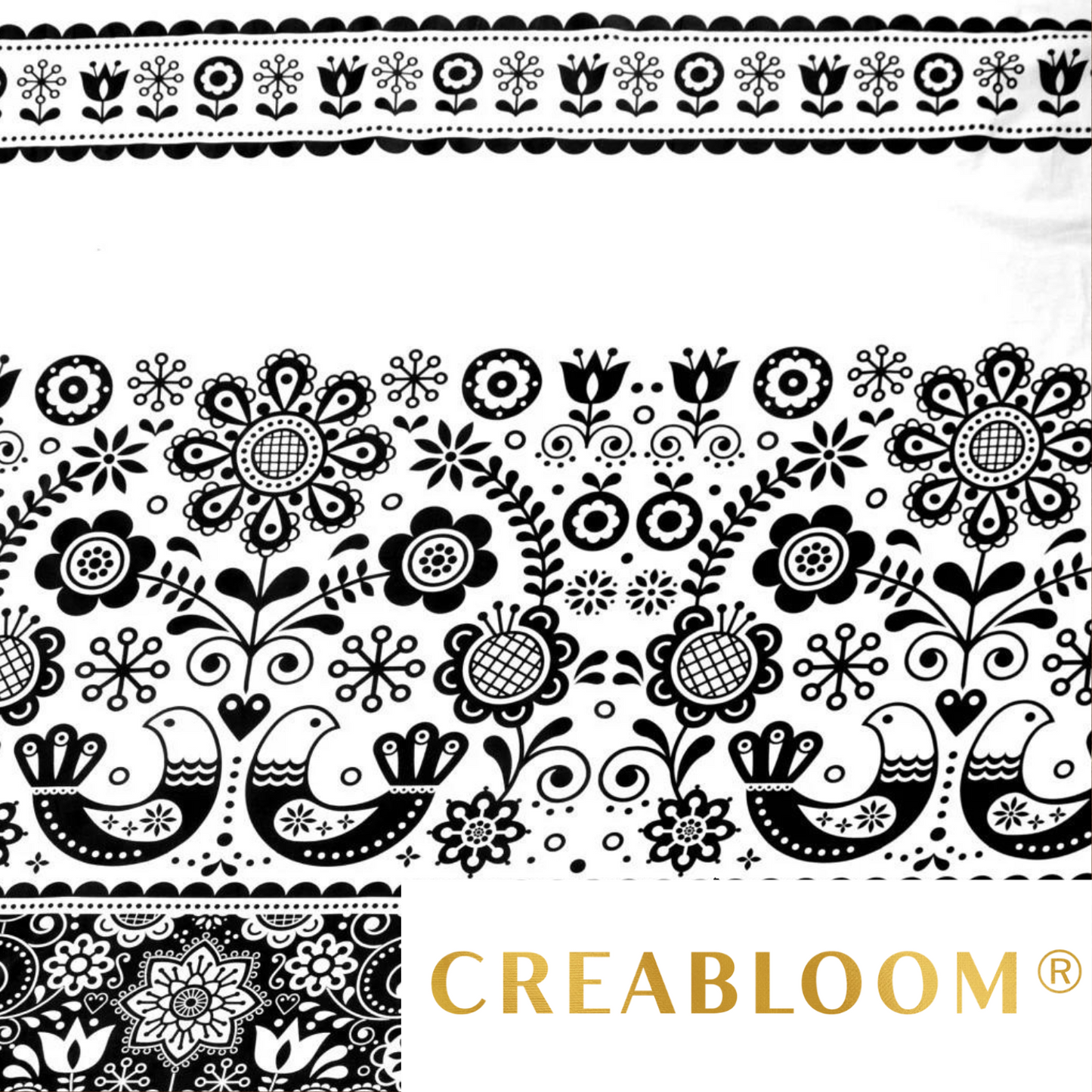 Tissu Coton Motif Fleurs Effet Broderie