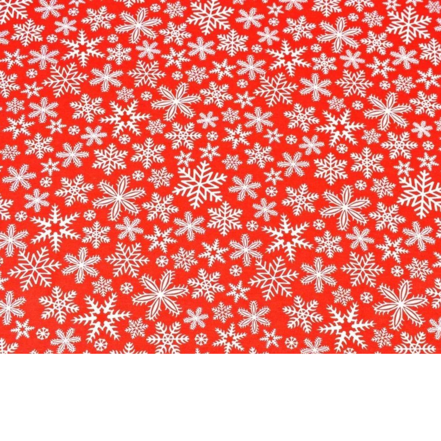 Tissu Coton Motif Flocons De Neige Rouge Et Blanc