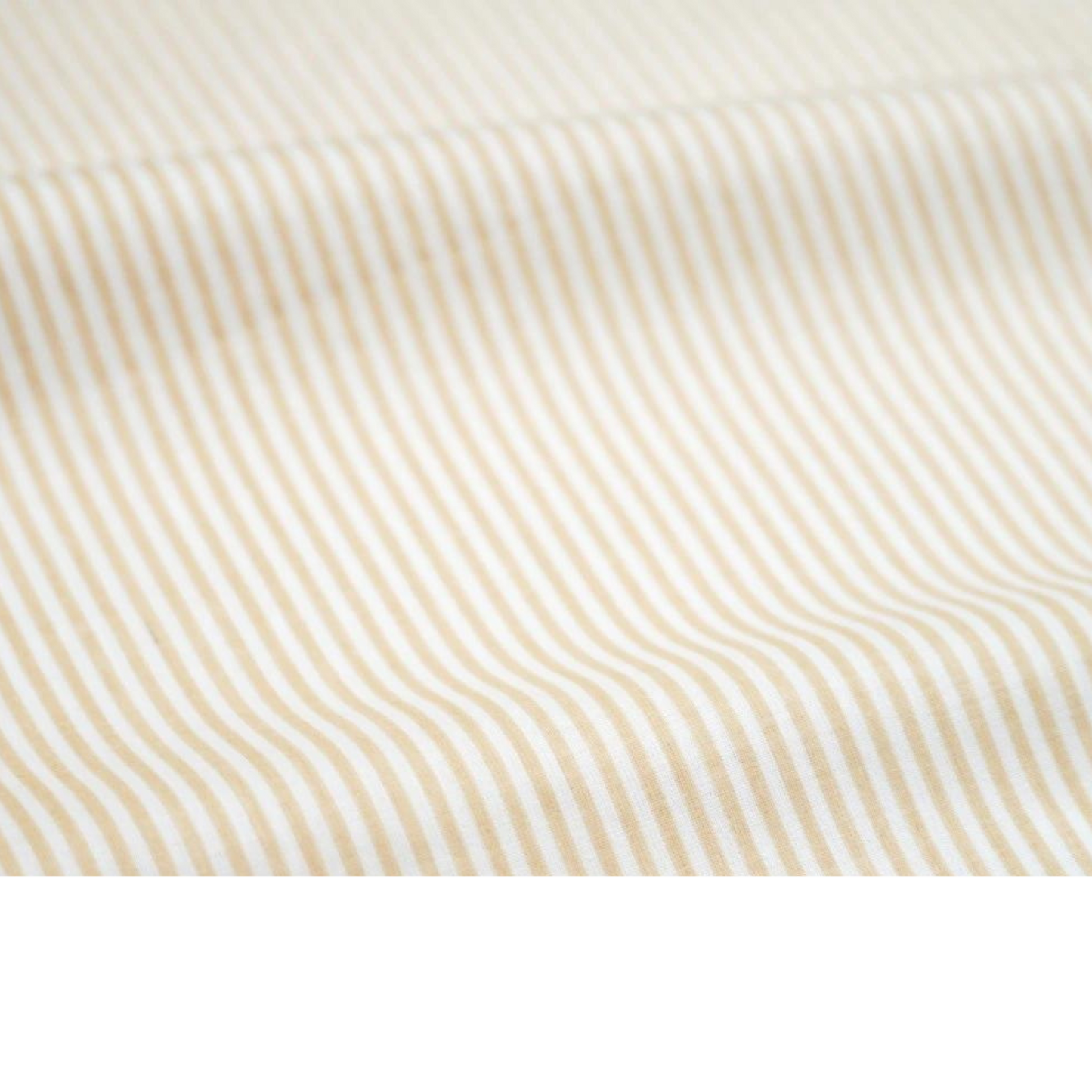 Tissu Coton Imprimé Rayures Blanc Et Beige