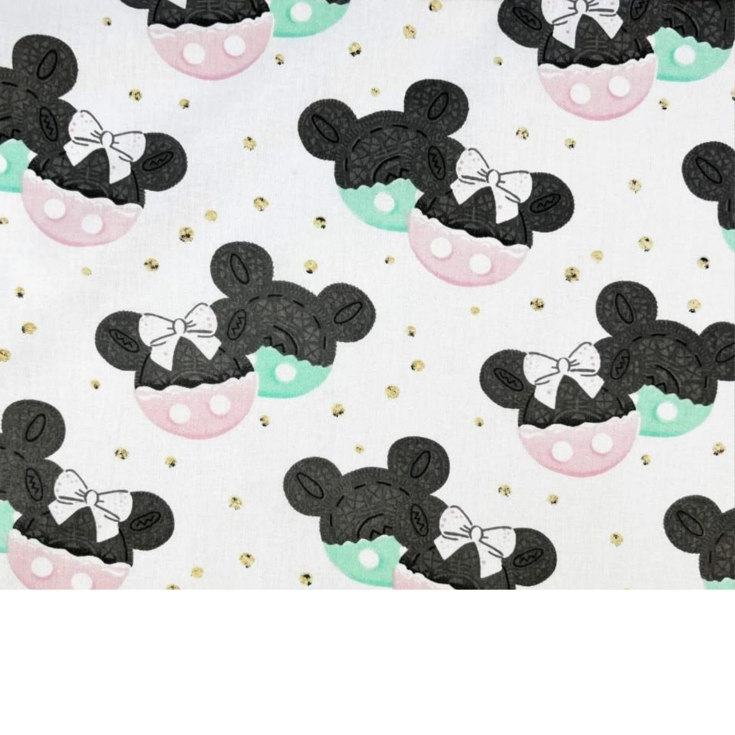 Tissu Coton Motif Biscuits Tête De Souris