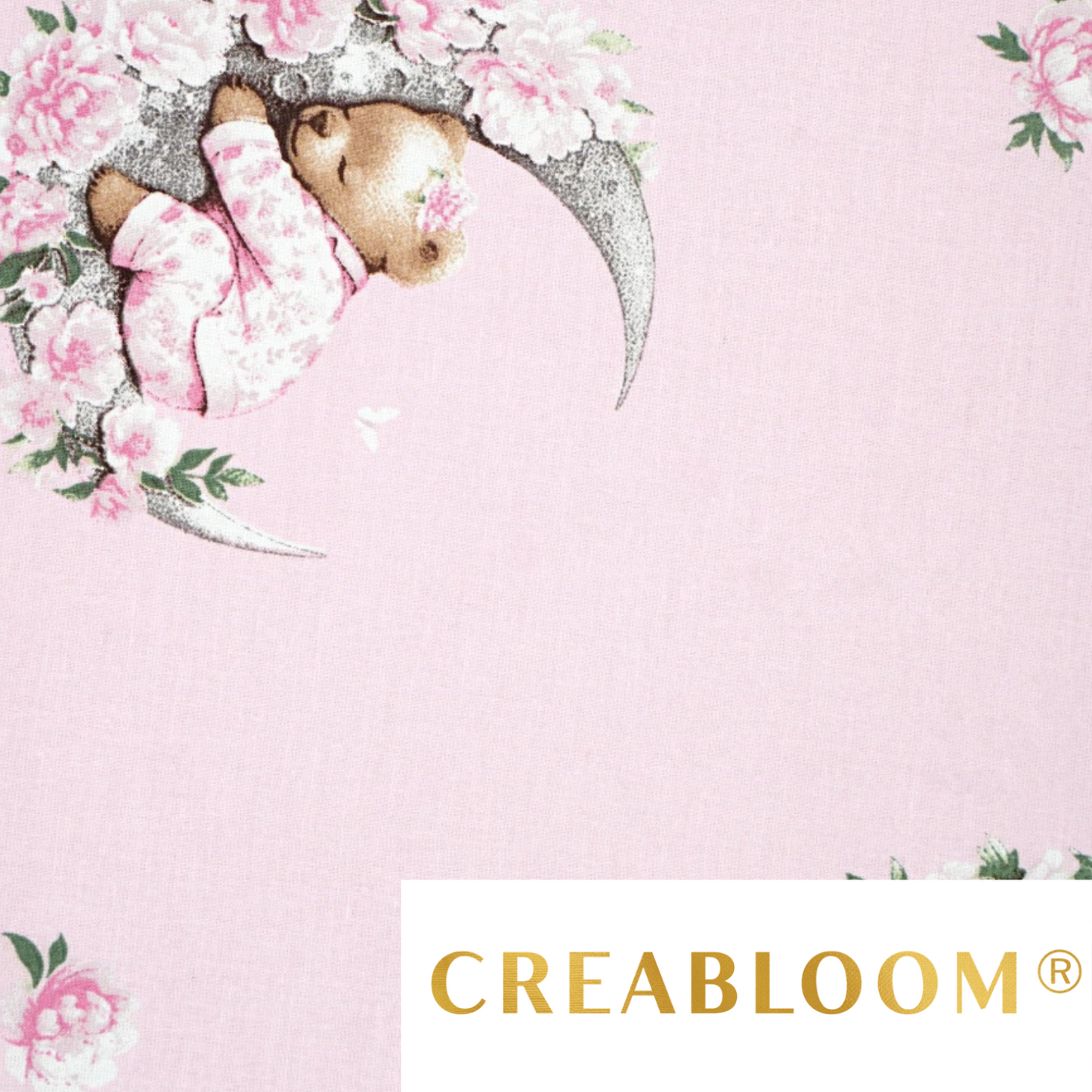 Tissu coton Motif oursons dormant sur la lune