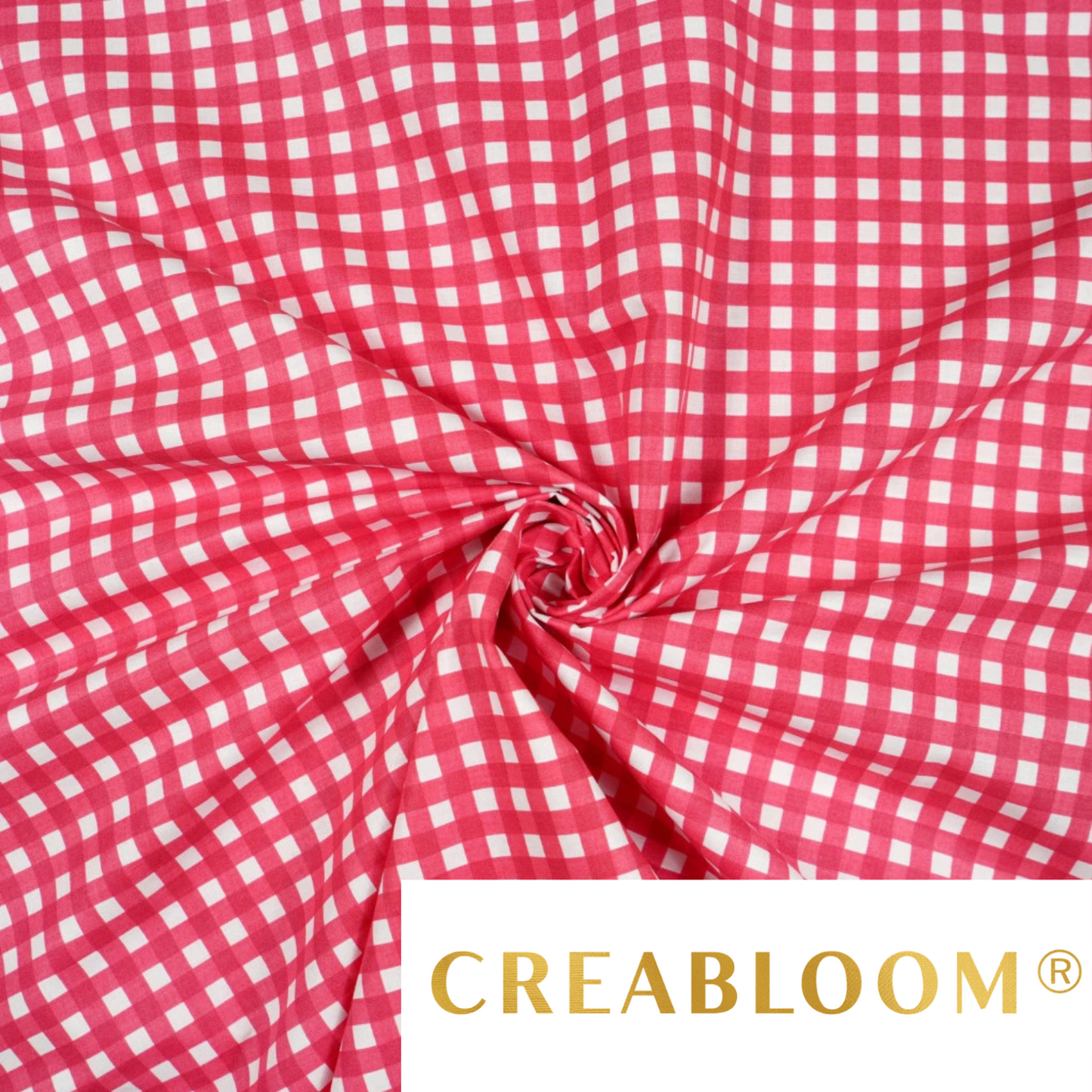 Tissu coton Motif carreaux vichy rouge