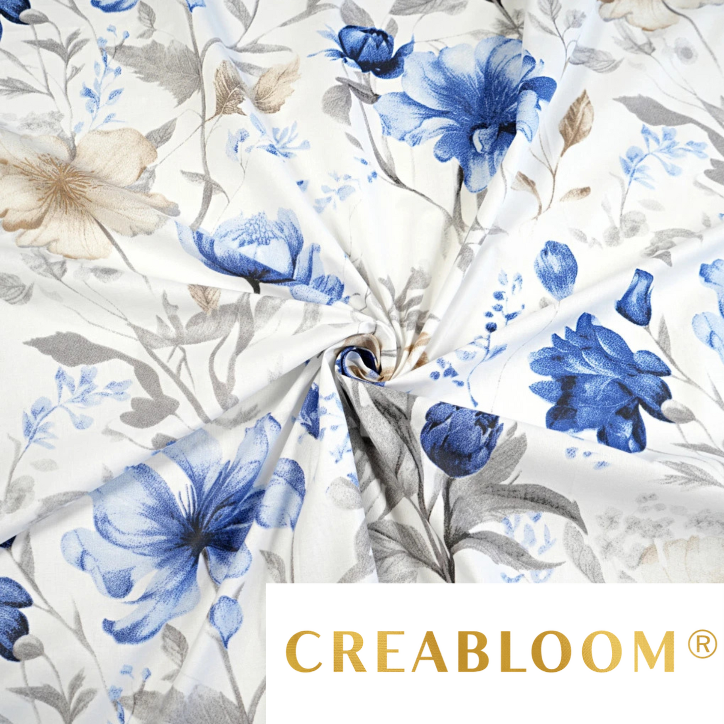 Coupon de Tissu coton Motif fleurs - 40cm x 50cm