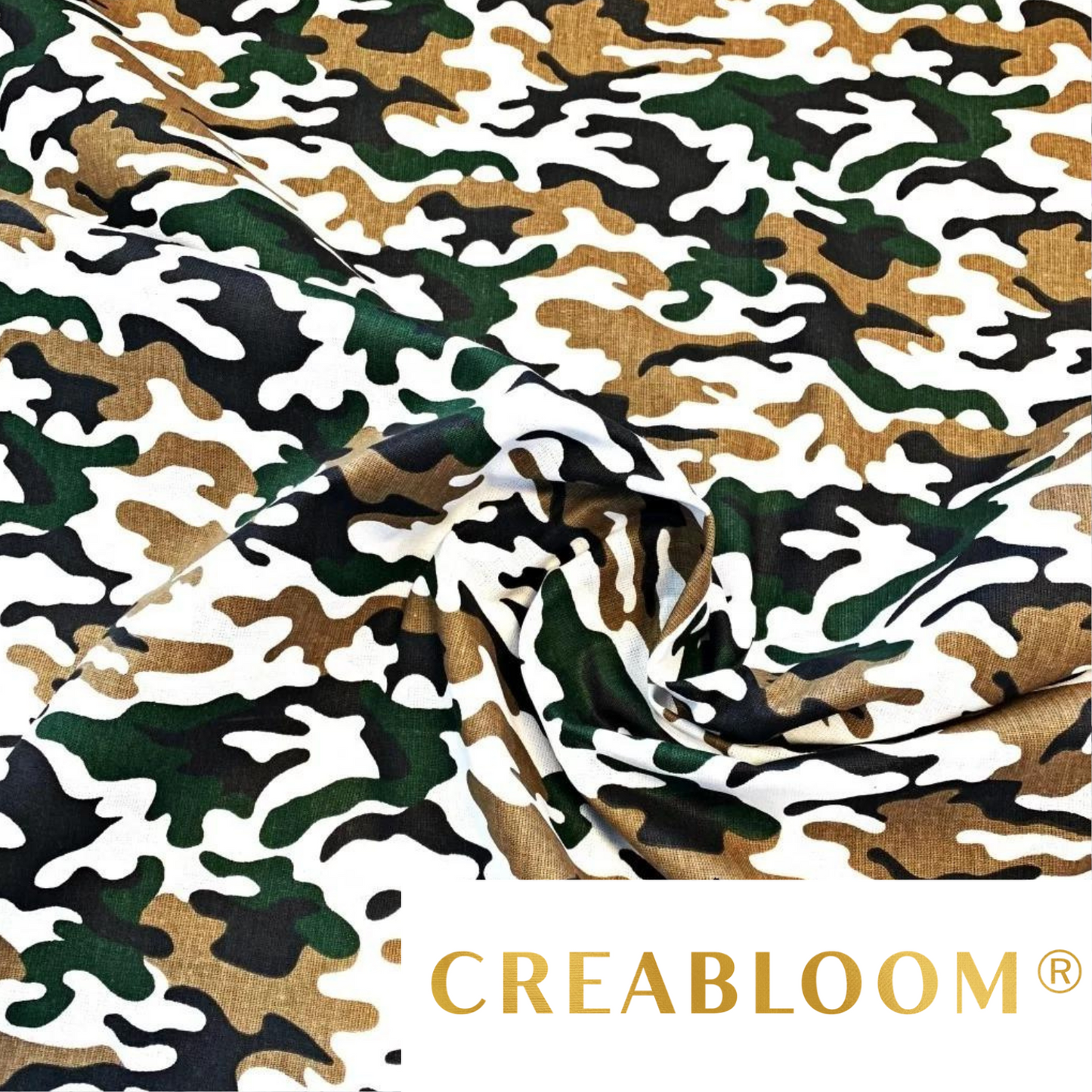 Tissu Coton Motif Camouflage