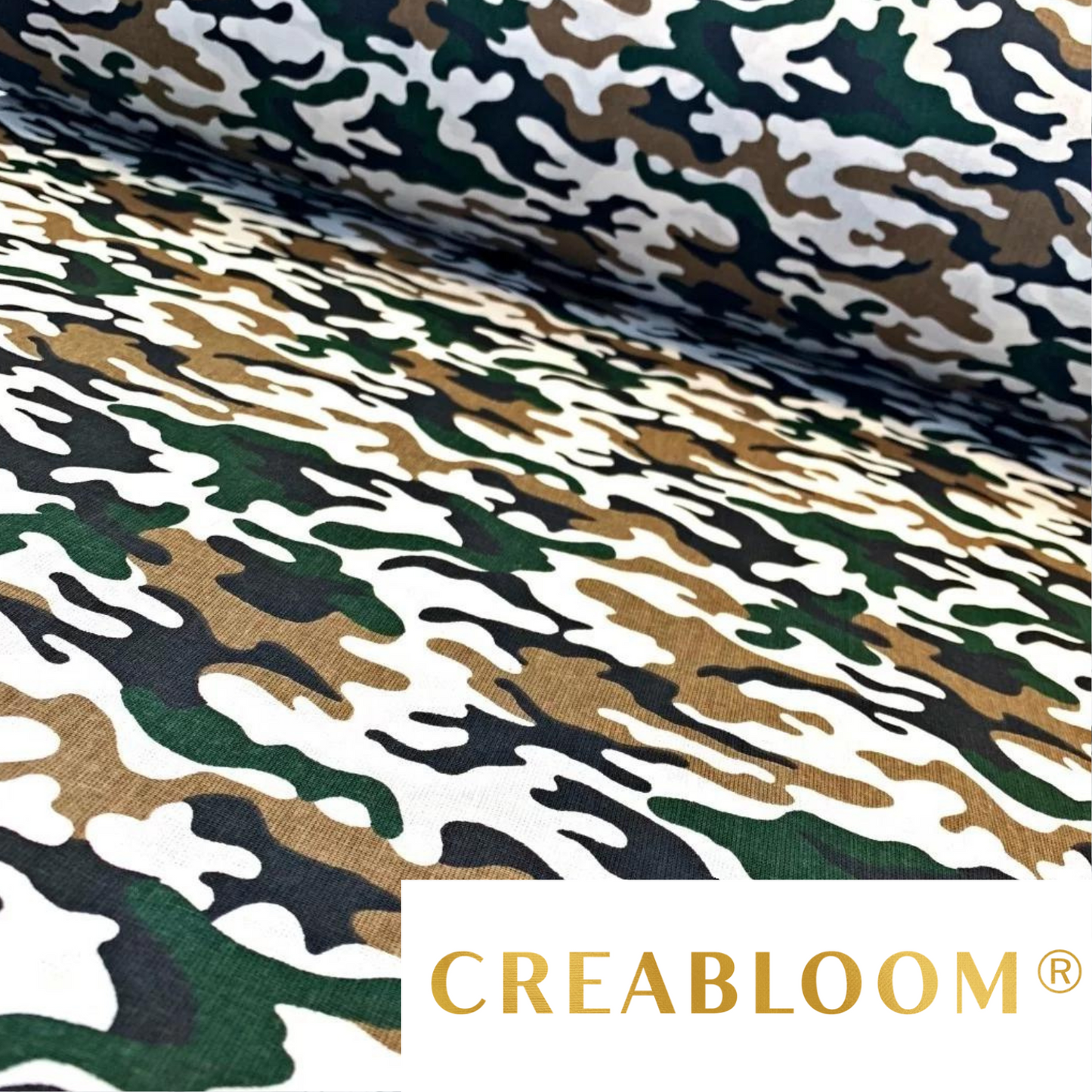 Tissu Coton Motif Camouflage