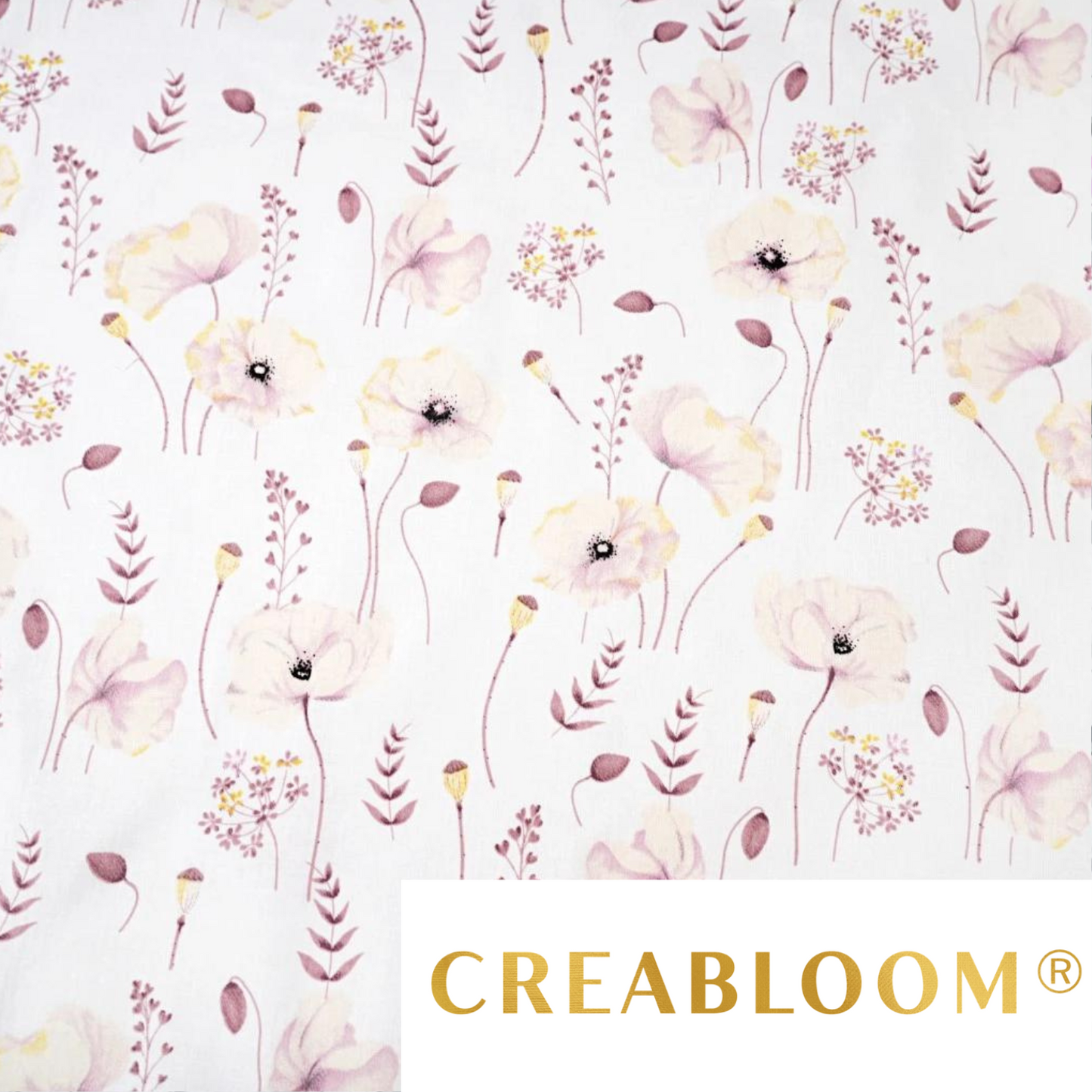 Tissu Coton Motif Fleurs Écru/Pastel