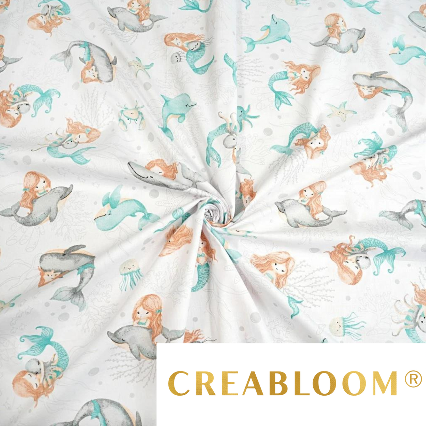 Tissu Coton Motif Sirène