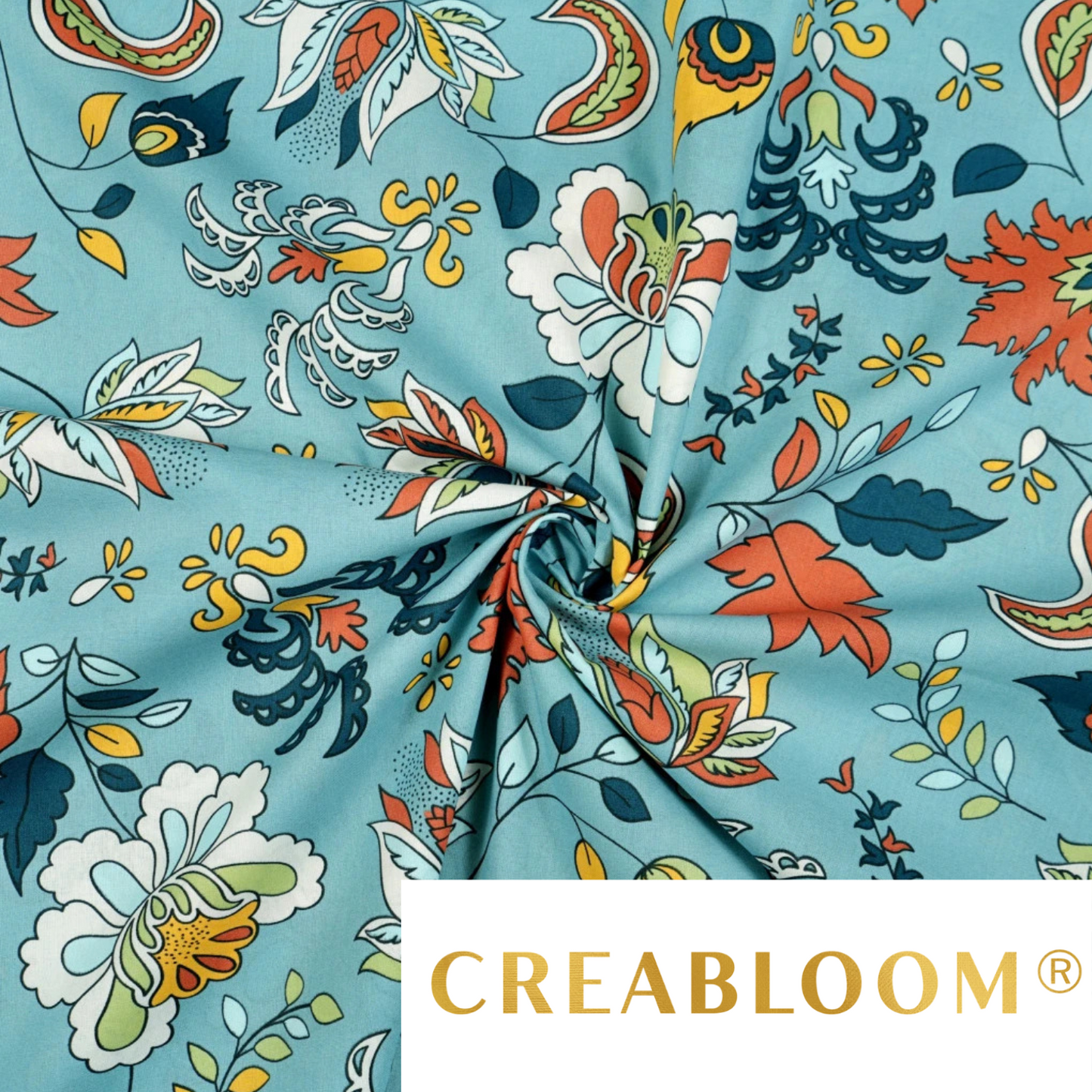 Tela de algodón con estampado floral