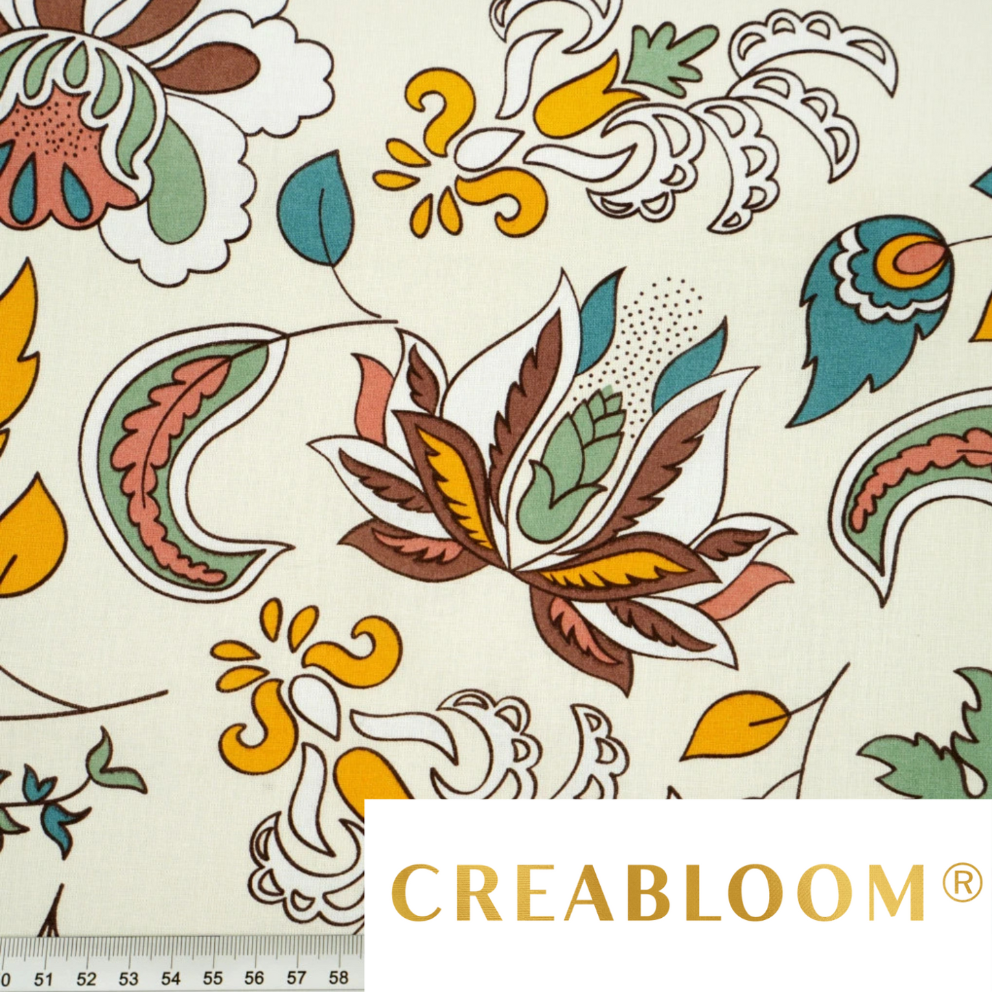 Coupon de Tissu coton Motif fleurs - 40cm x 50cm