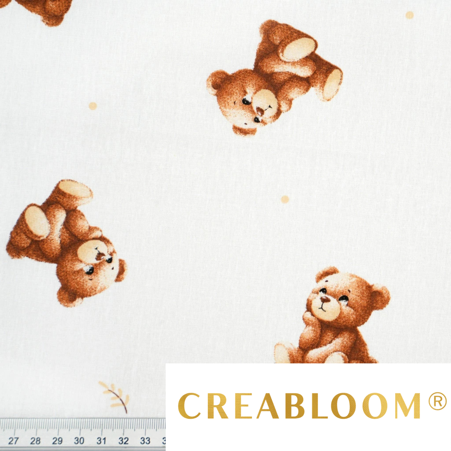 Coupon de Tissu coton Motif oursons - 40cm x 50cm