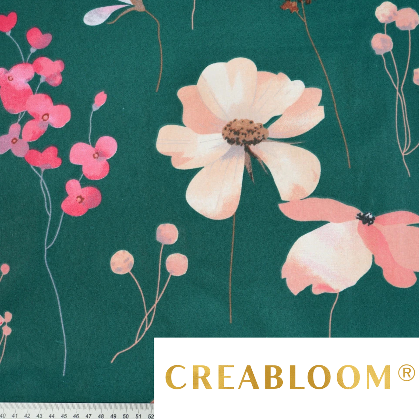 Tissu coton imprimé grandes fleurs