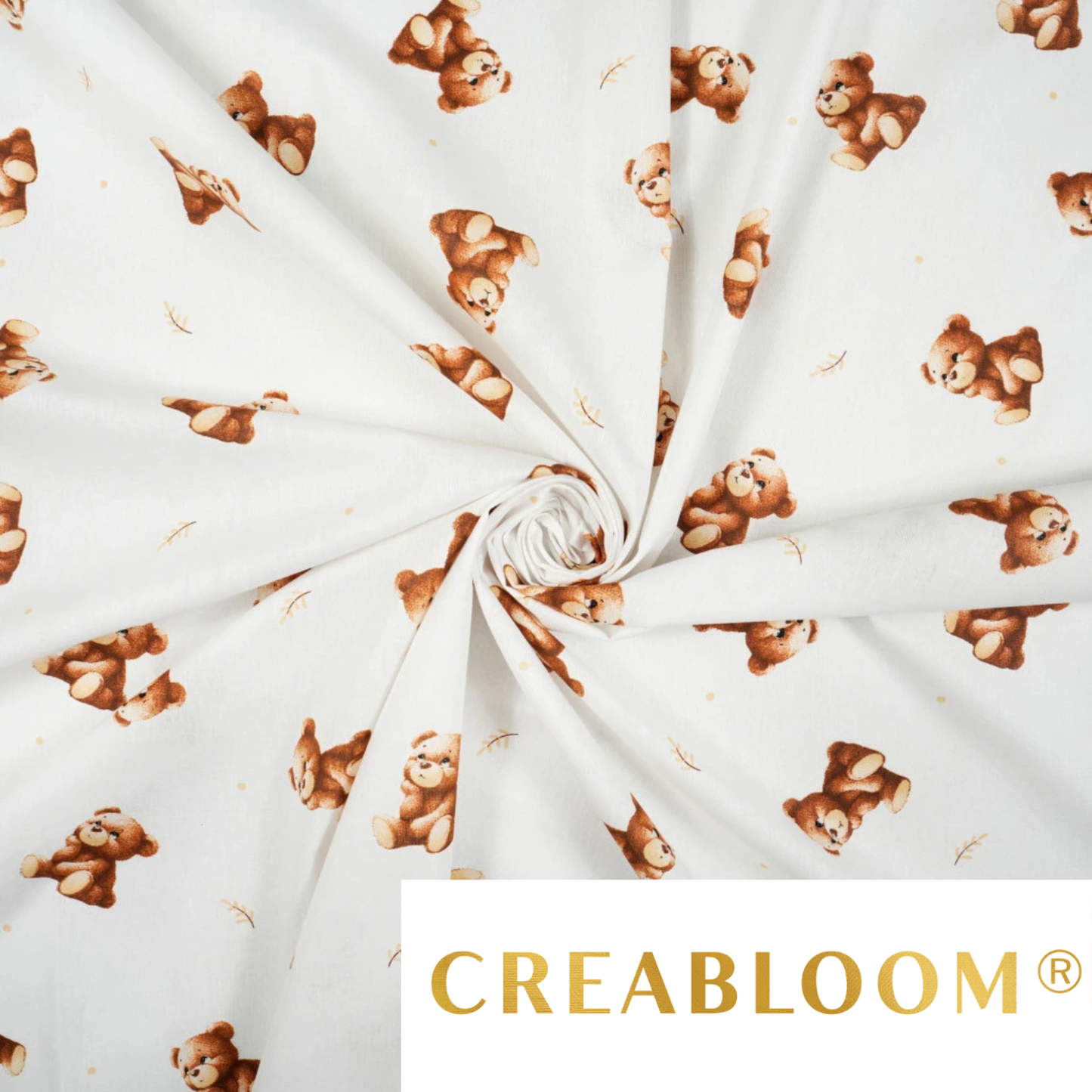 Coupon de Tissu coton Motif oursons - 40cm x 50cm