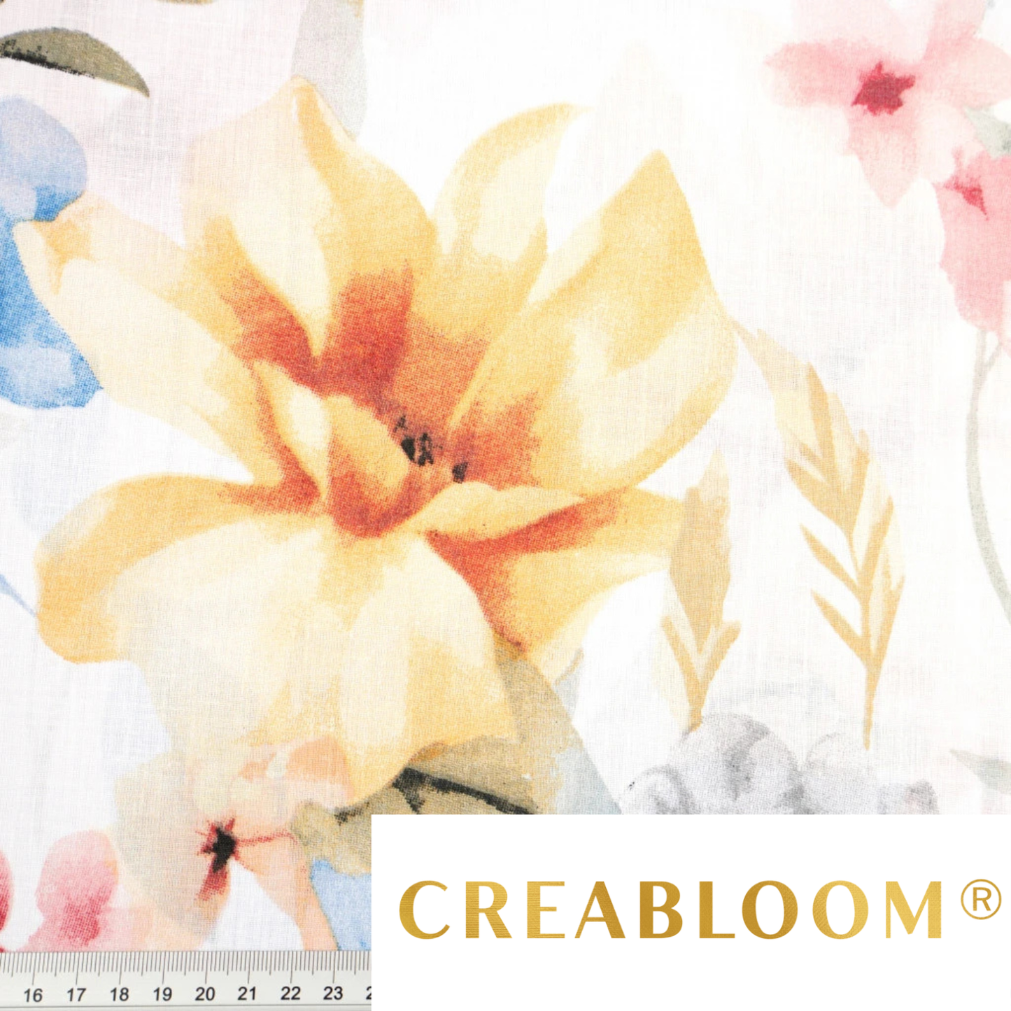 Coupon de Tissu coton Motif fleurs - 40cm x 50cm