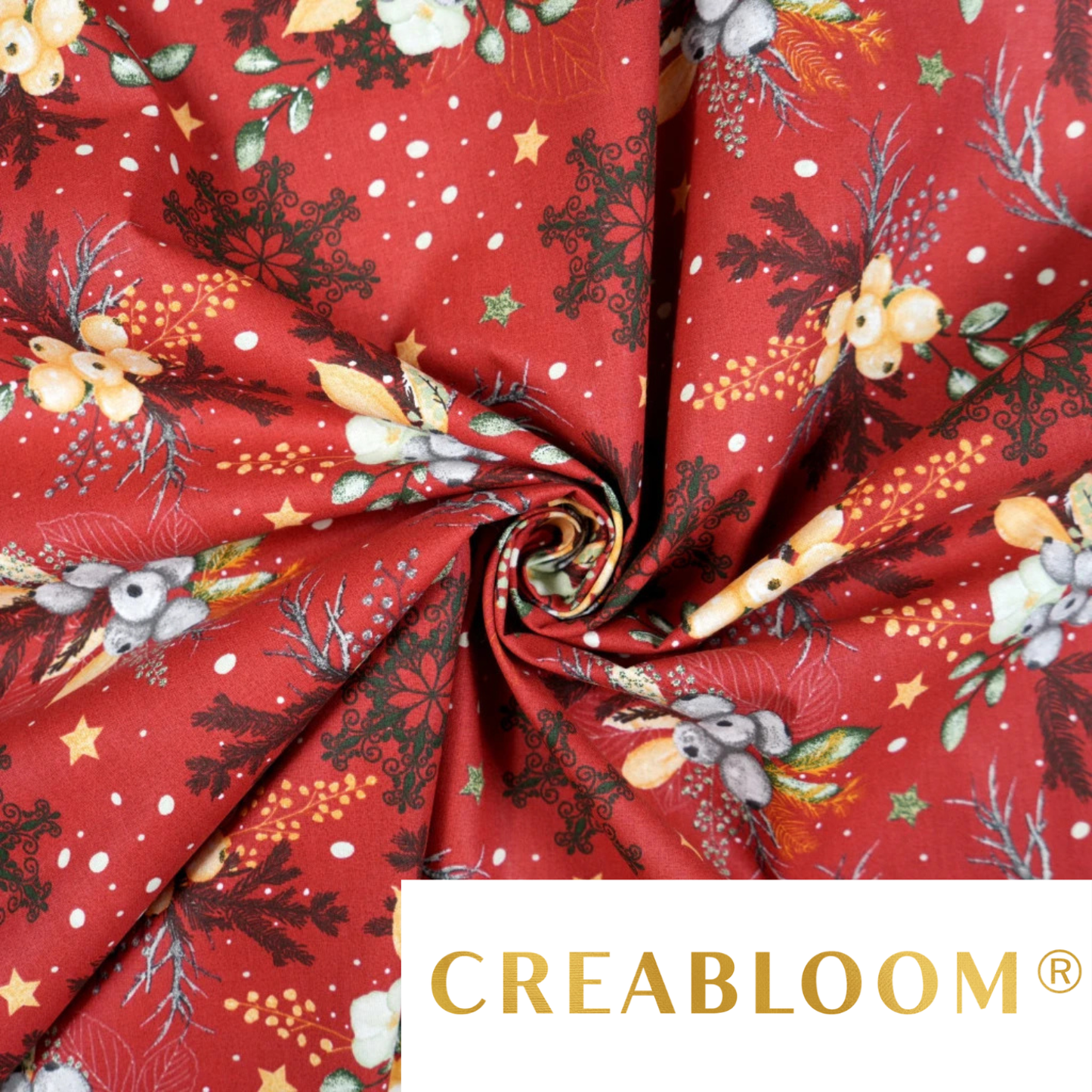 Coupon de Tissu coton Motif Noël - 40cm x 50cm