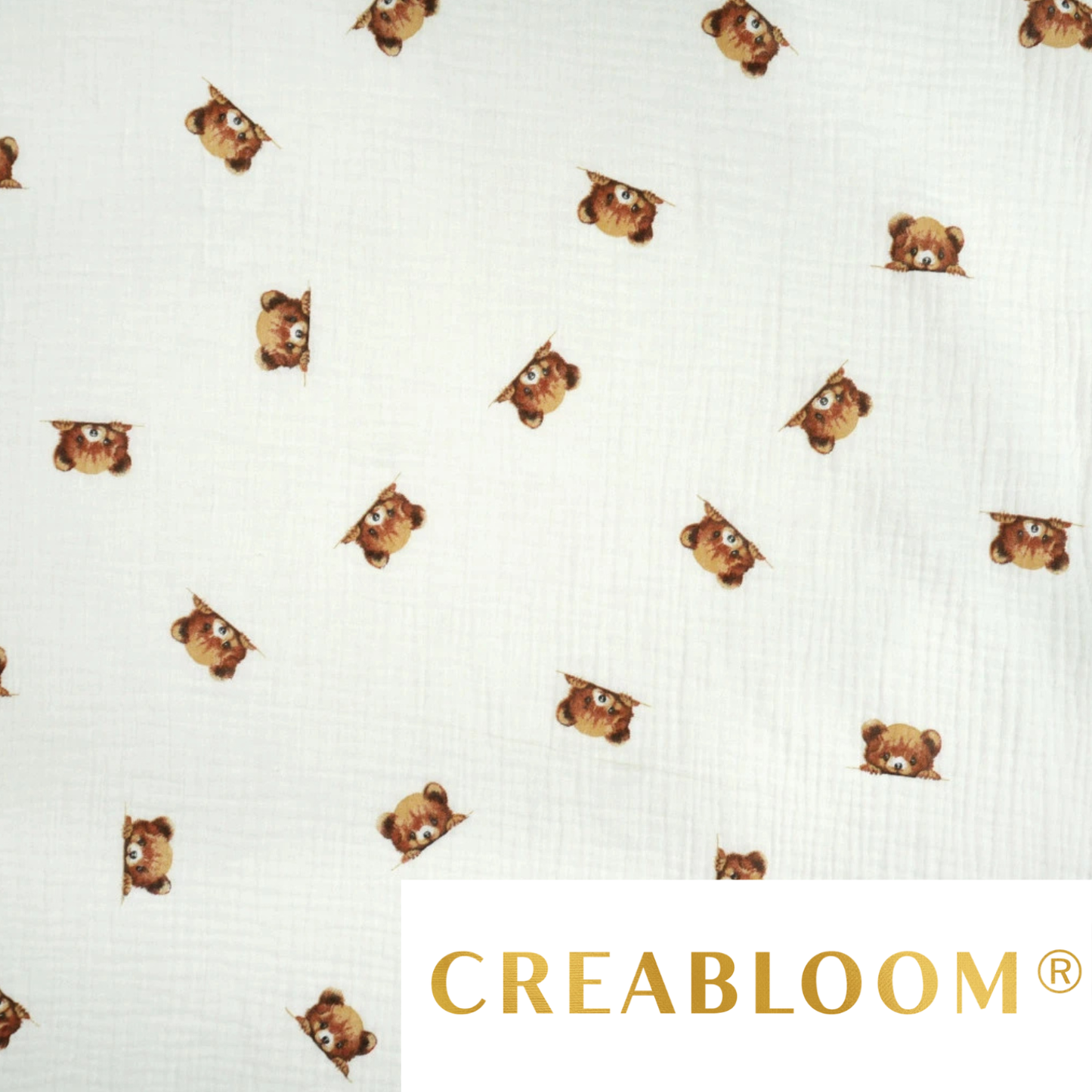 Tissu Double Gaze imprimé oursons