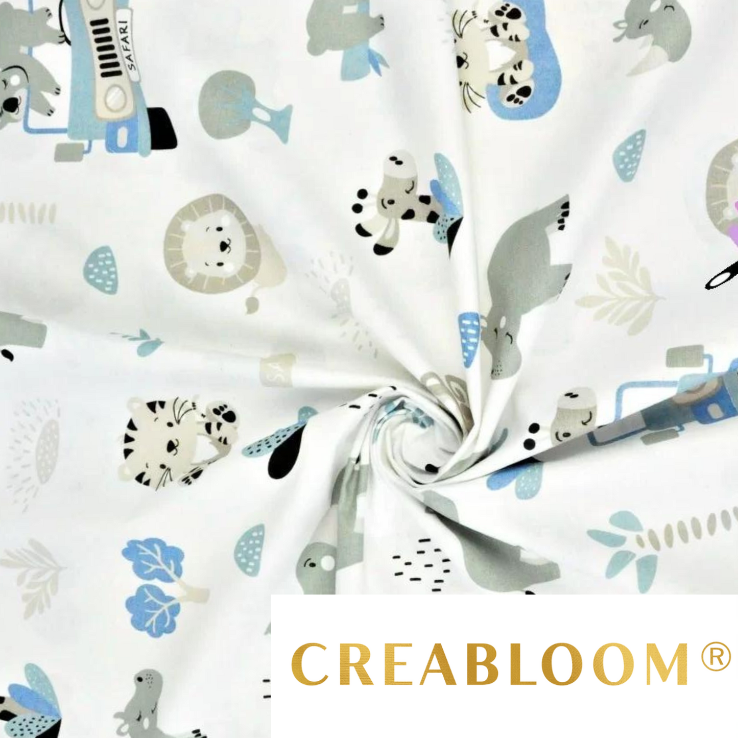 Tissu Coton Motif Safari