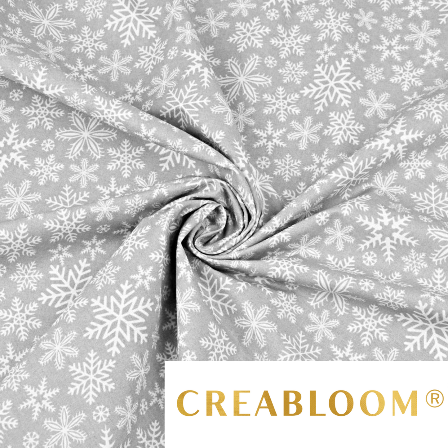 Tissu Coton Motif Noël Flocons De Neige