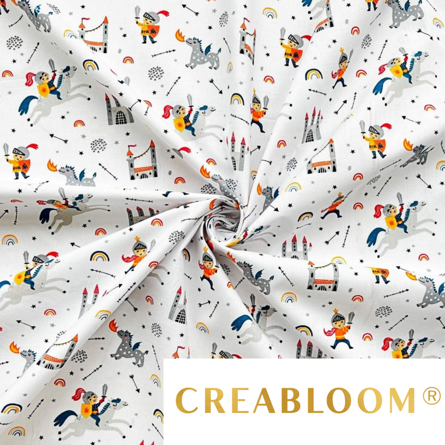 Tissu Coton Motif Chevalier
