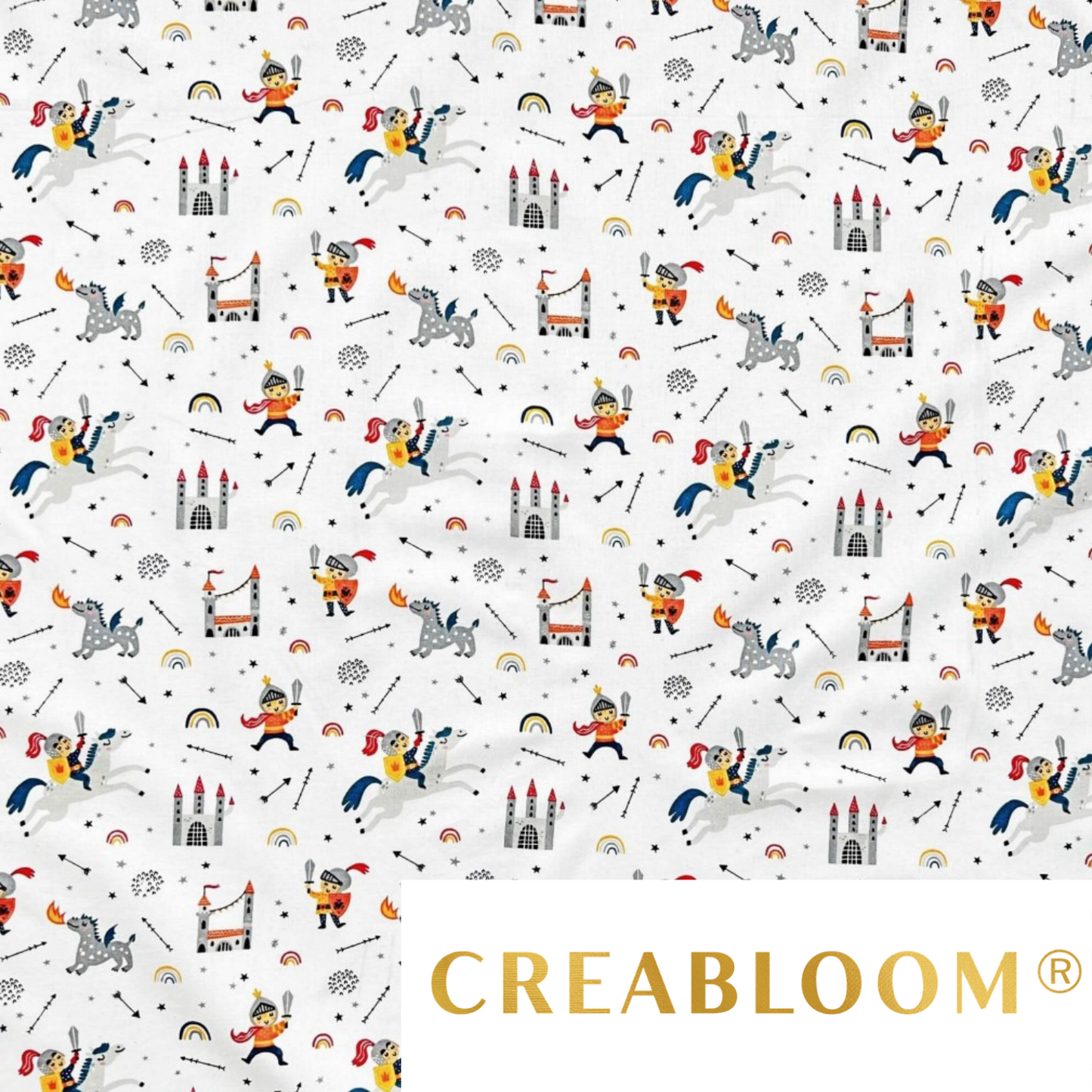 Tissu Coton Motif Chevalier