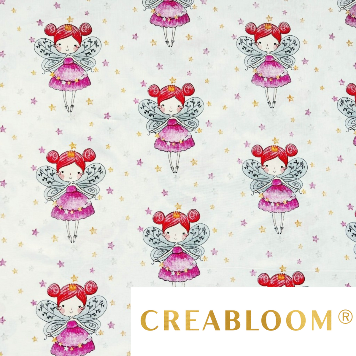 Tissu coton Motif fée Tissus Creabloom