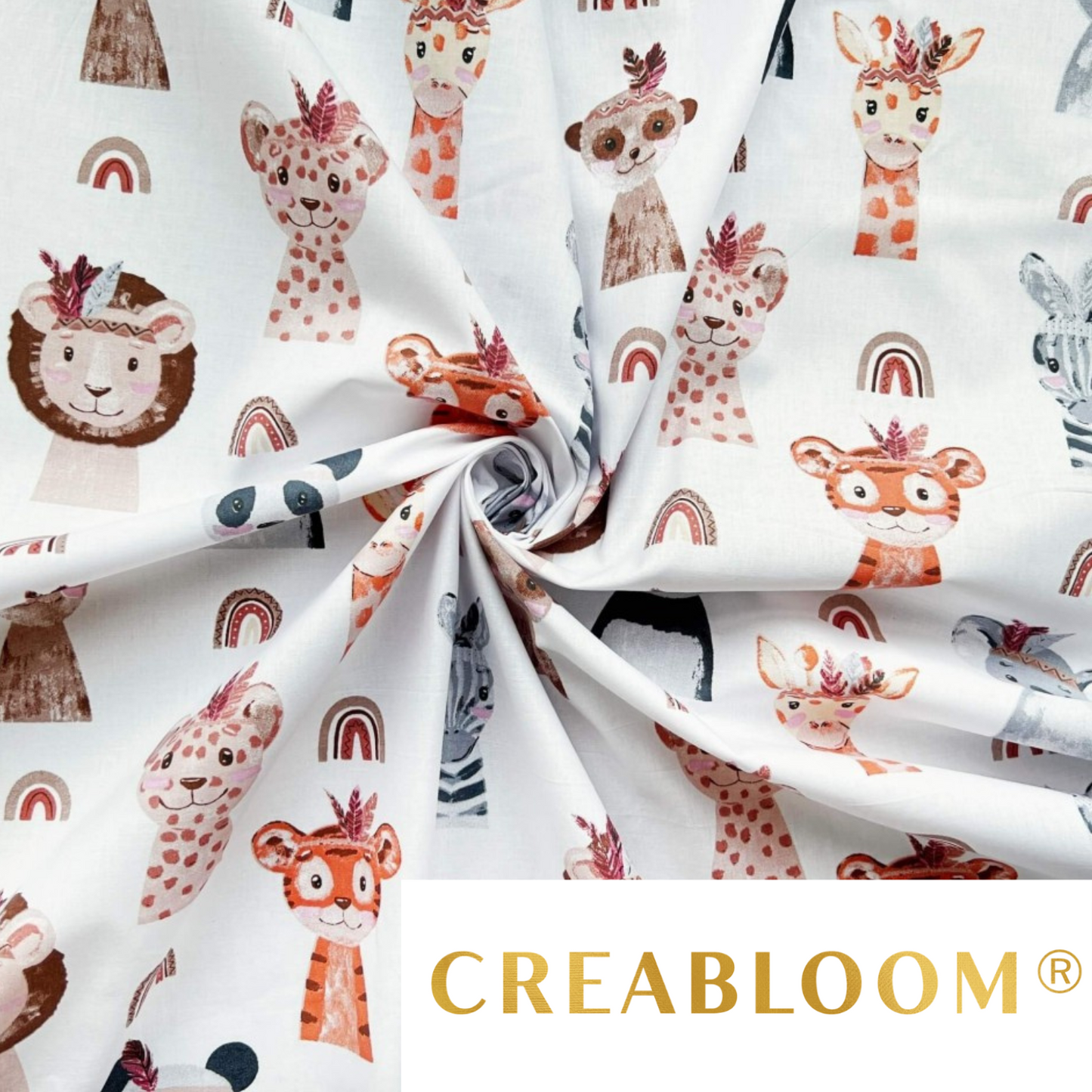 Tissu Coton Moti Animaux Indiens