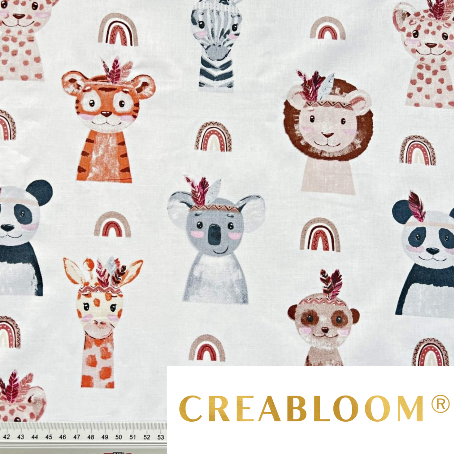 Tissu Coton Moti Animaux Indiens