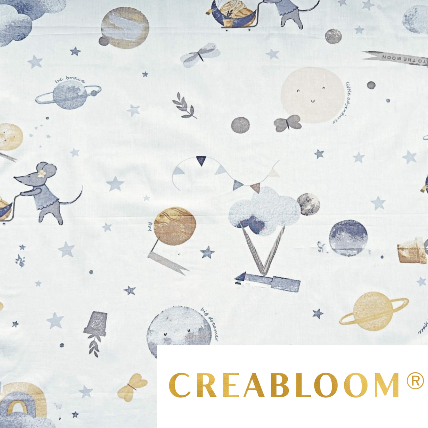 Tissu Coton Motif Souris Dans L’espace