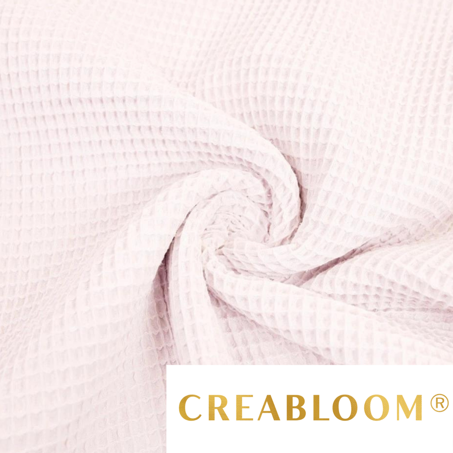 Tissu Nid d'abeille - Piqué Gaufré rose poudré