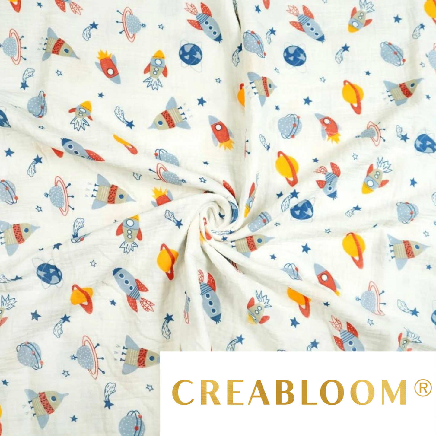 Hellblauer Double-Gauze-Stoff