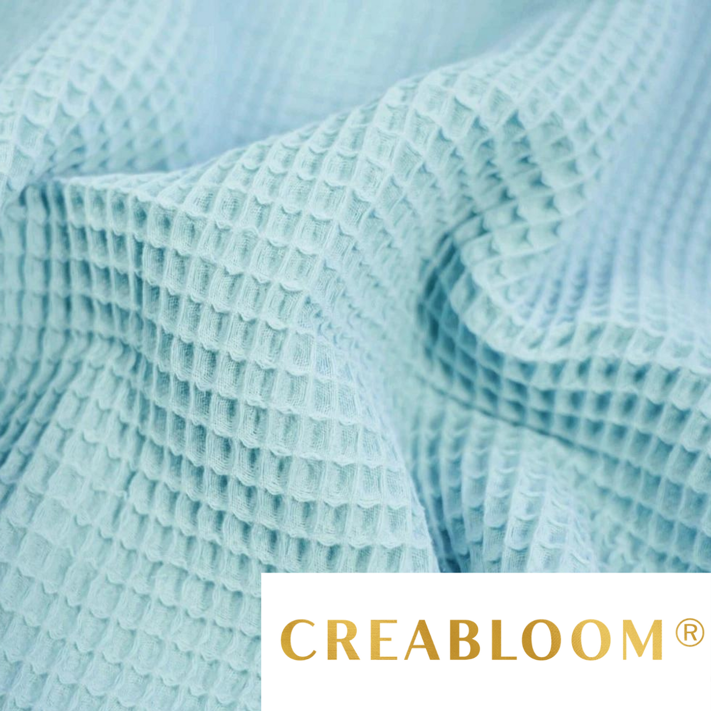 Tissu Nid d'abeille - Piqué Gaufré bleu