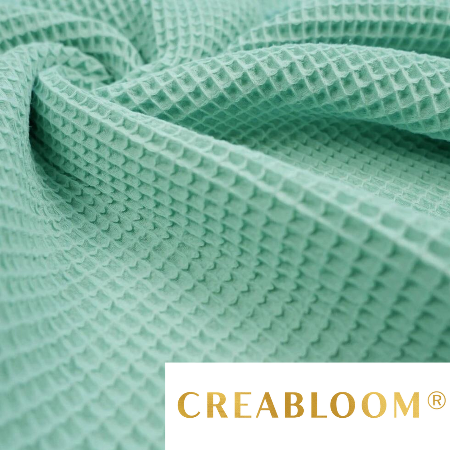 Tissu Nid d'abeille - Piqué Gaufré sauge vert