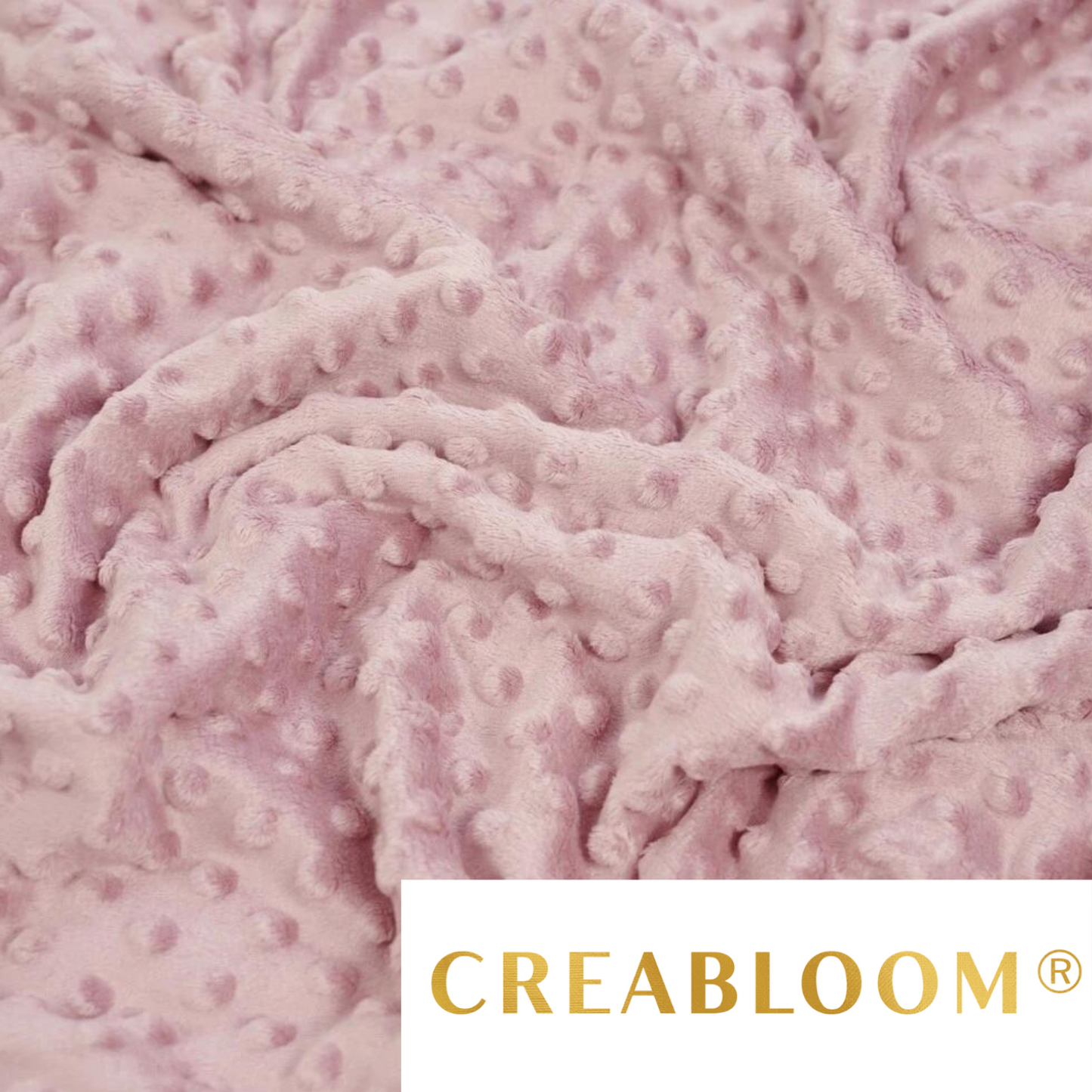 Minky-Stoff in Sepia-Pastellrosa