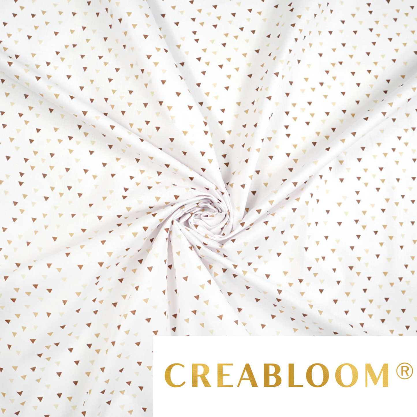 Tissu Coton Motif Minis Triangles Beige Et Marron