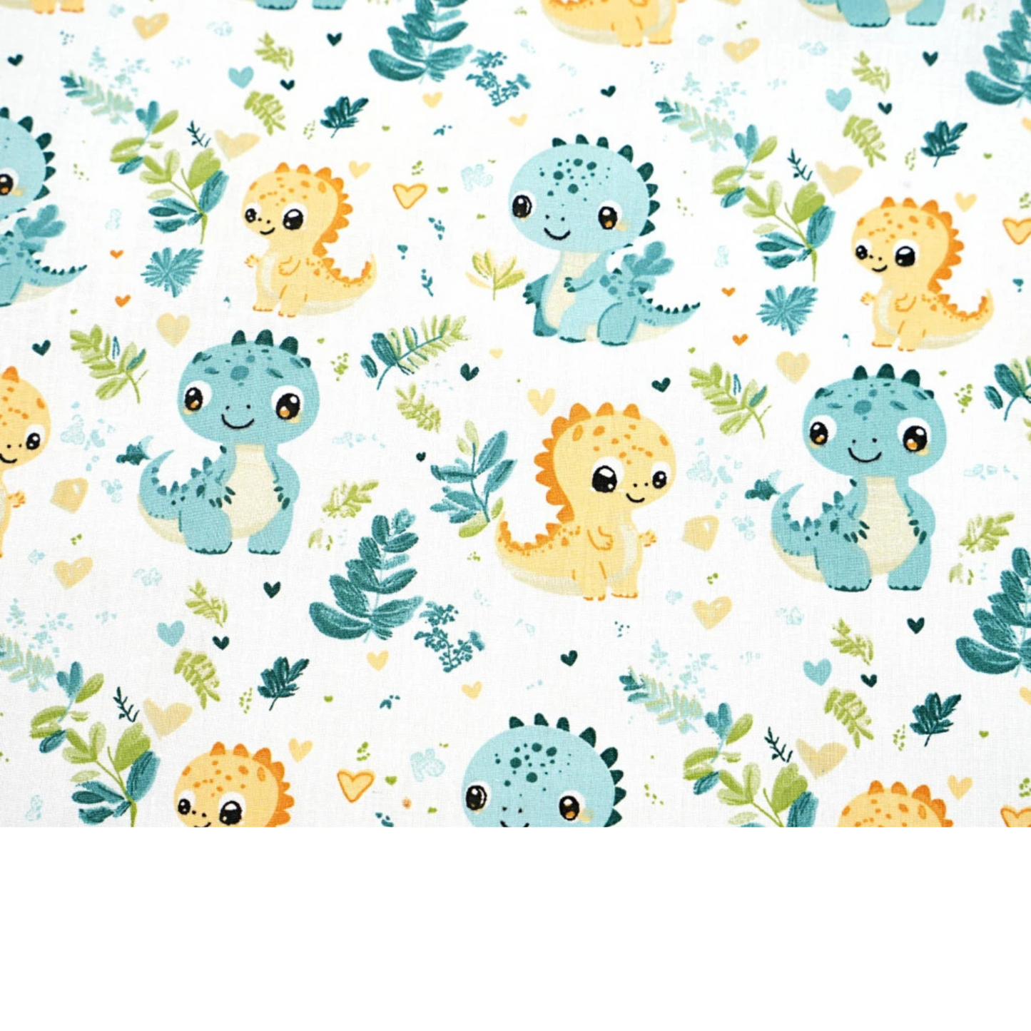 Coupon de Tissu coton Motif dinosaures - 40cm x 50cm