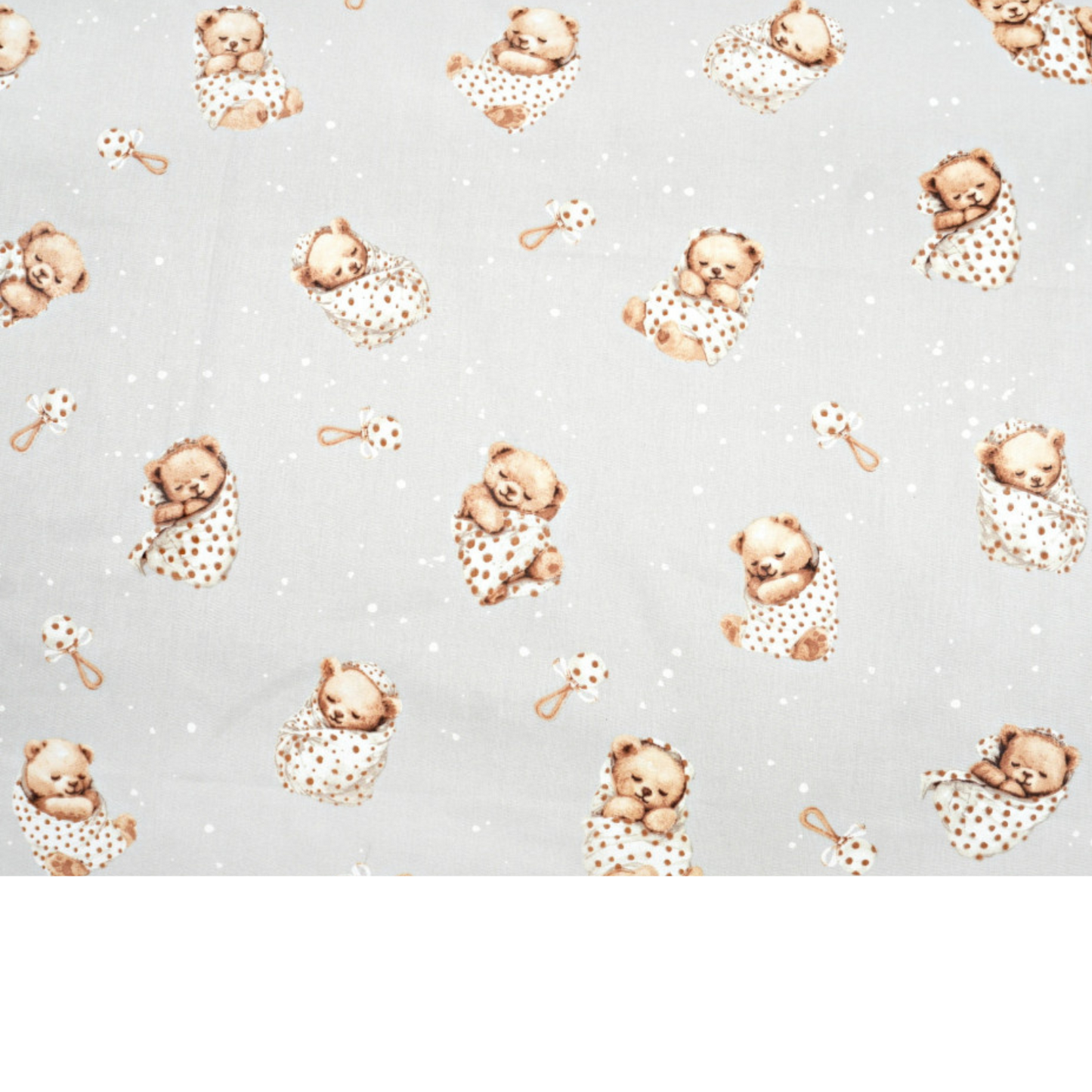 Coupon de Tissu coton Motif oursons - 40cm x 50cm