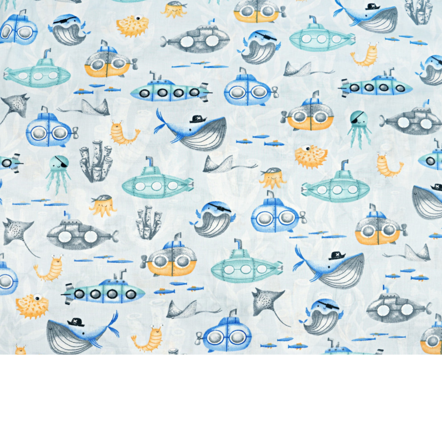Coupon de Tissu coton Motif animaux de la mer - 40cm x 50cm