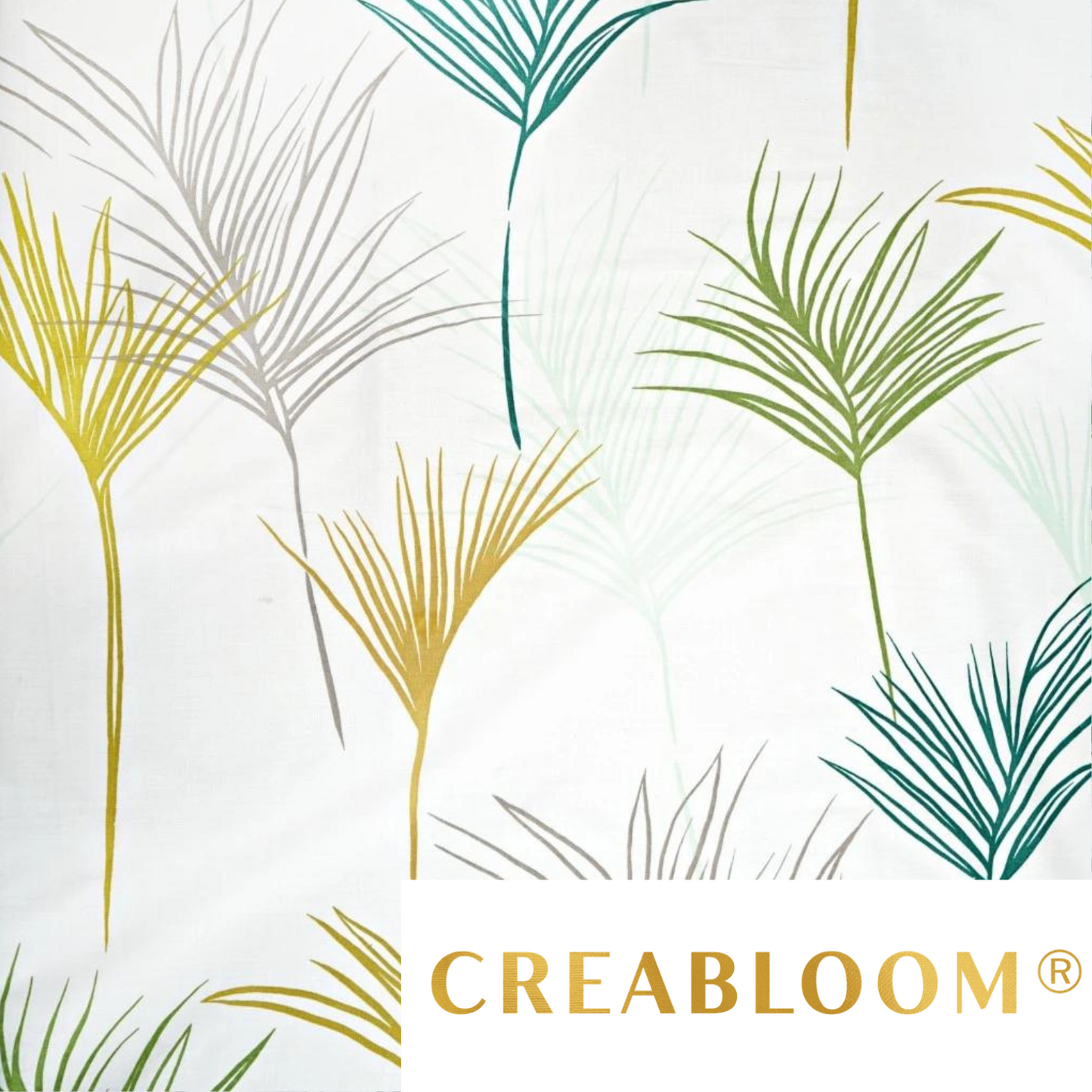 Tissu Coton Imprimé Grandes Feuilles Palmier