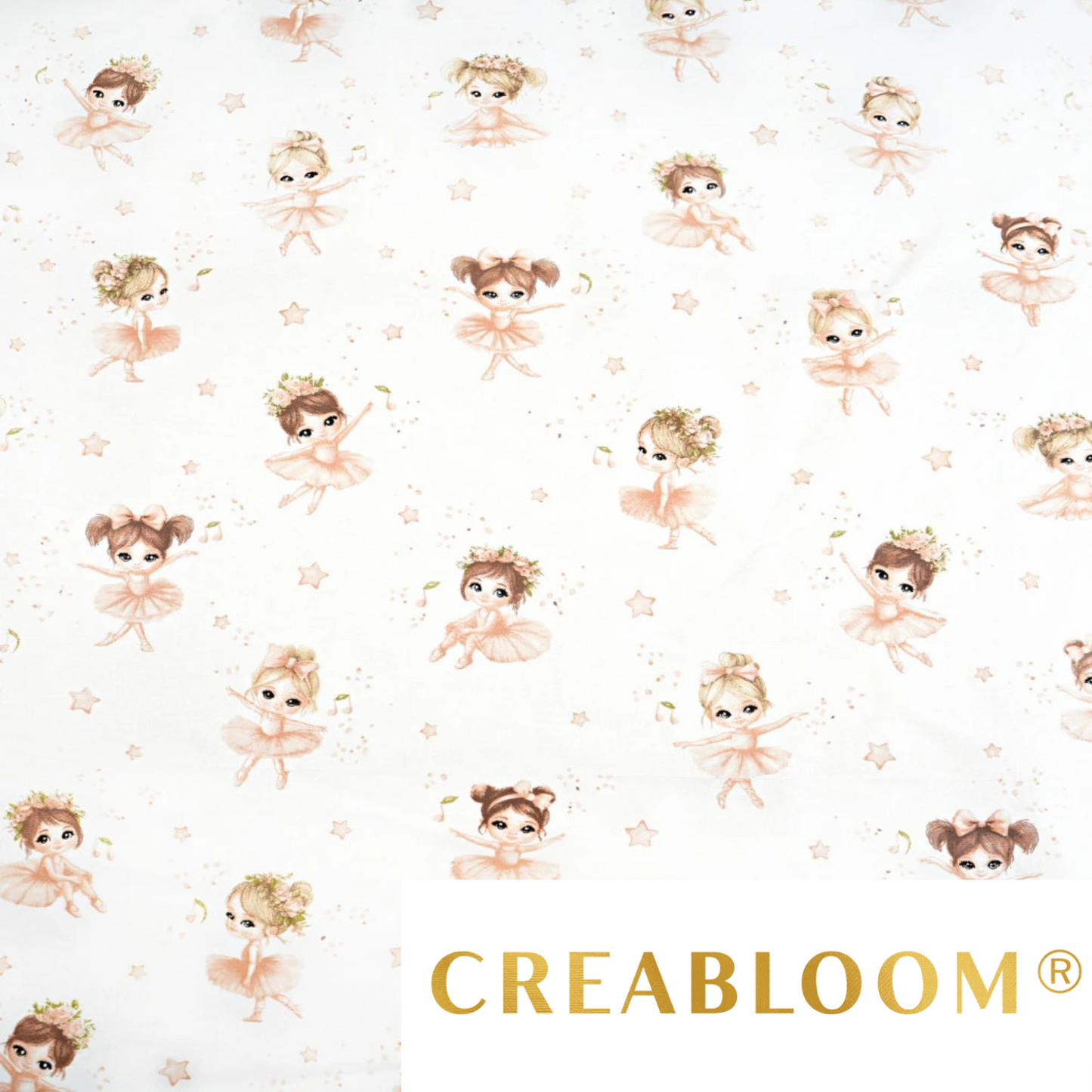 Coupon de Tissu coton Motif danseuses étoile - 40cm x 50cm
