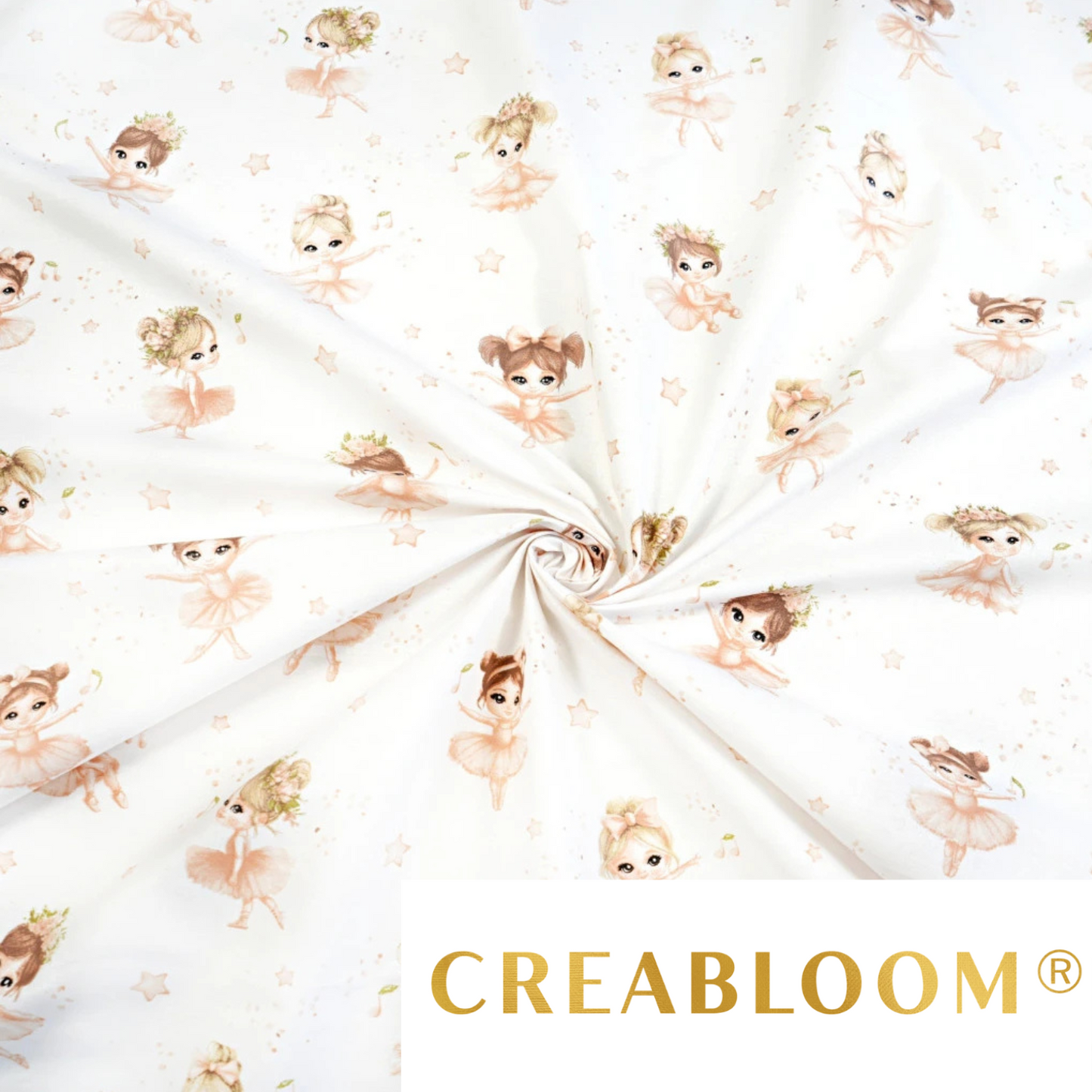 Coupon de Tissu coton Motif danseuses étoile - 40cm x 50cm