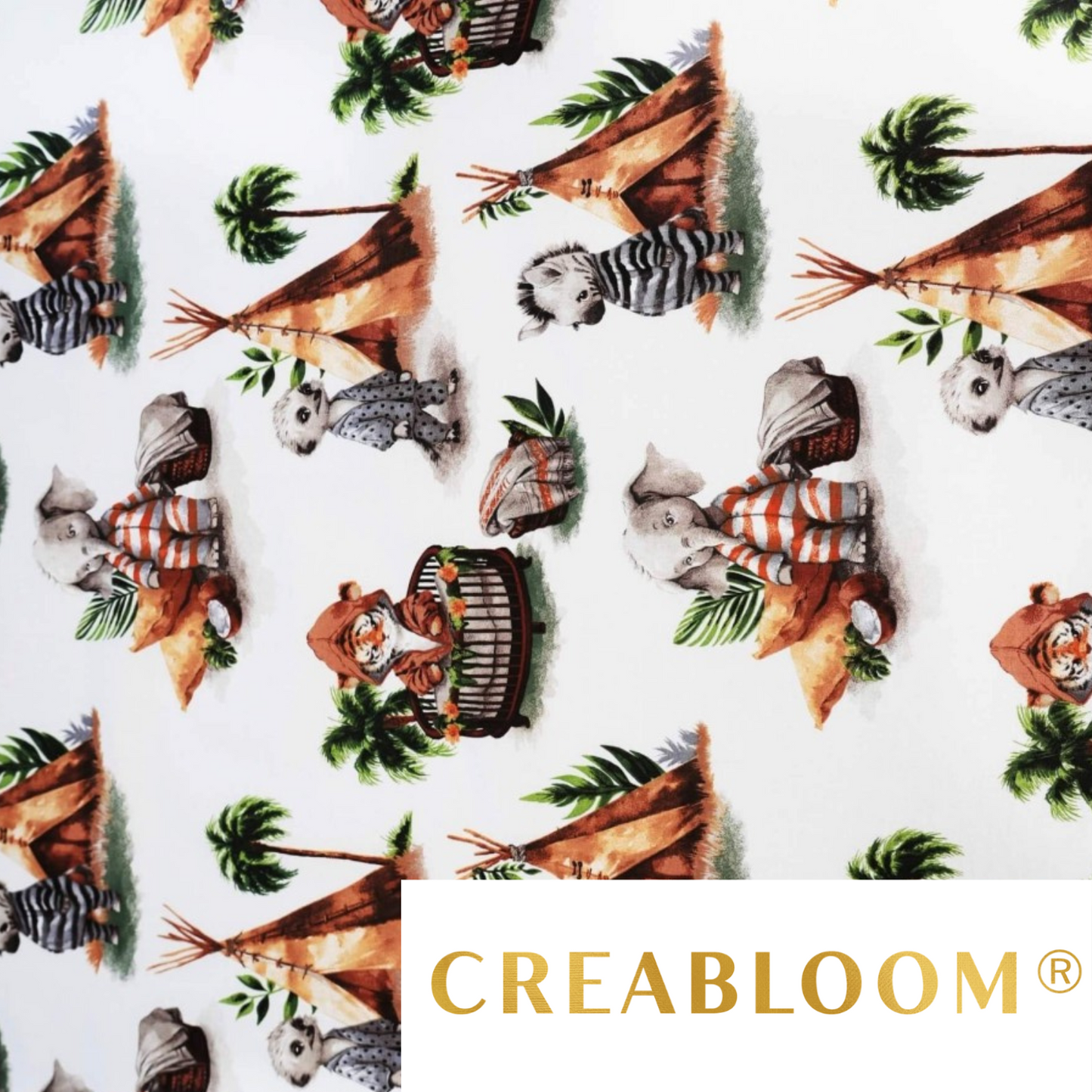 Tissu Coton Motif Animaux Indiens En Pyjama