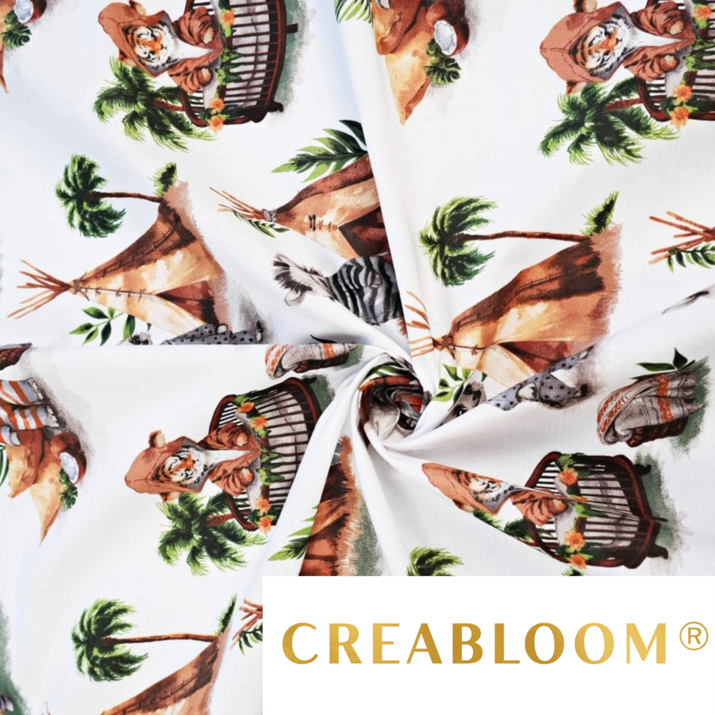 Tissu Coton Motif Animaux Indiens En Pyjama