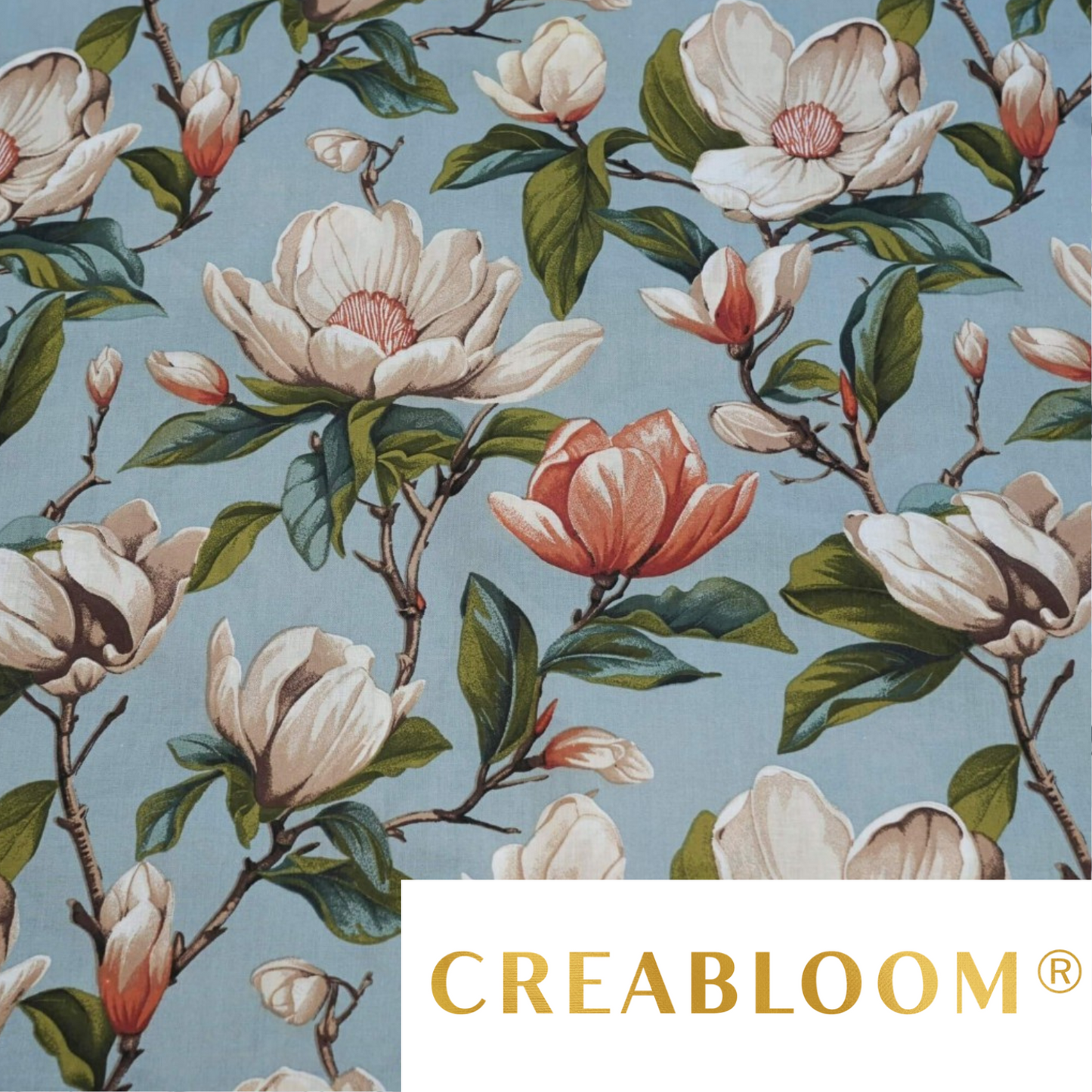 Tissu Coton Motif Magnolias