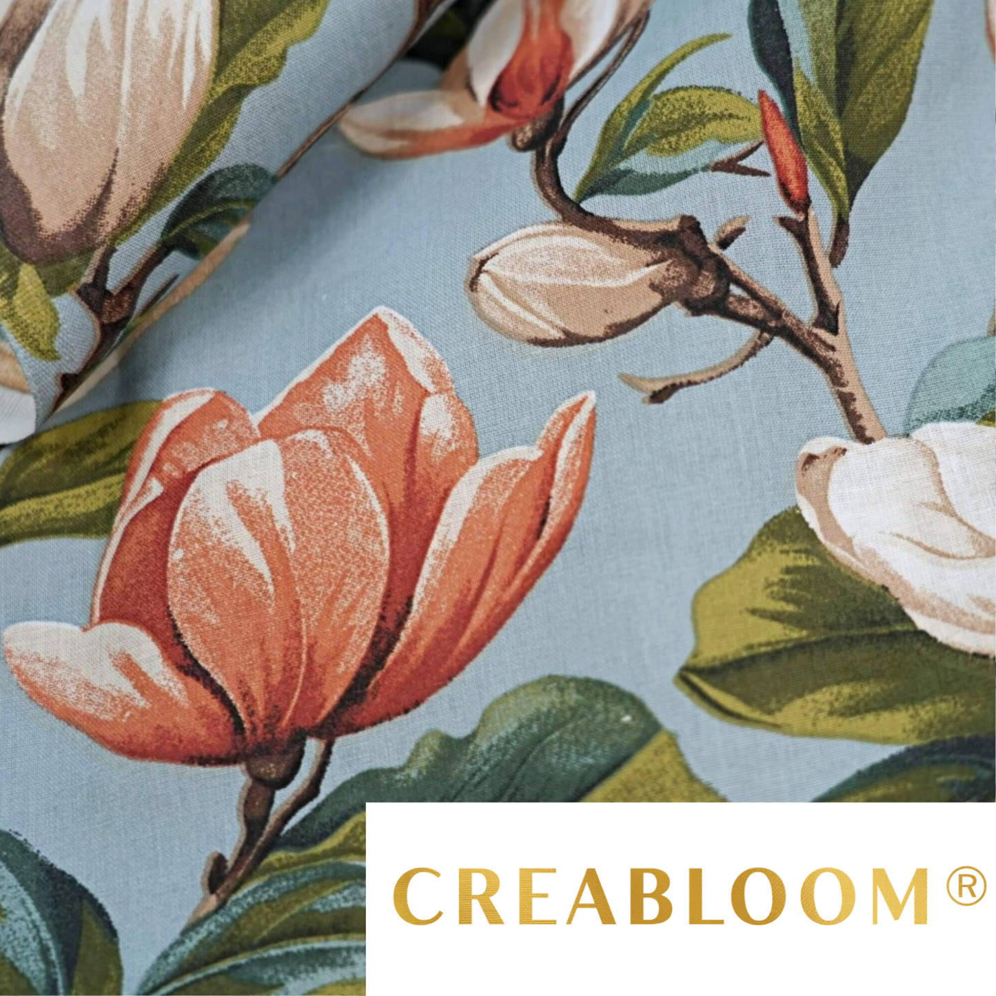 Tissu Coton Motif Magnolias